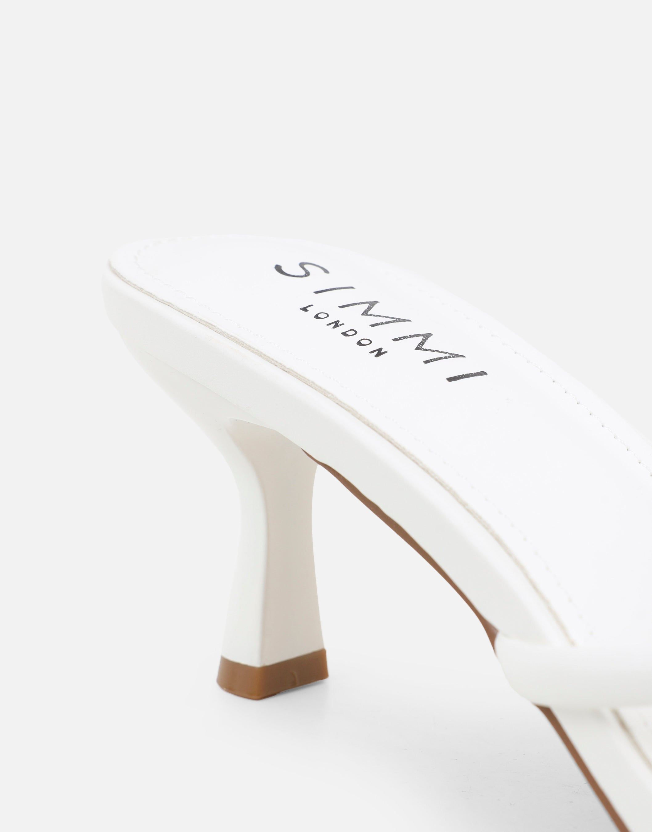 Jemima White Flower Detail Mules | SIMMI London