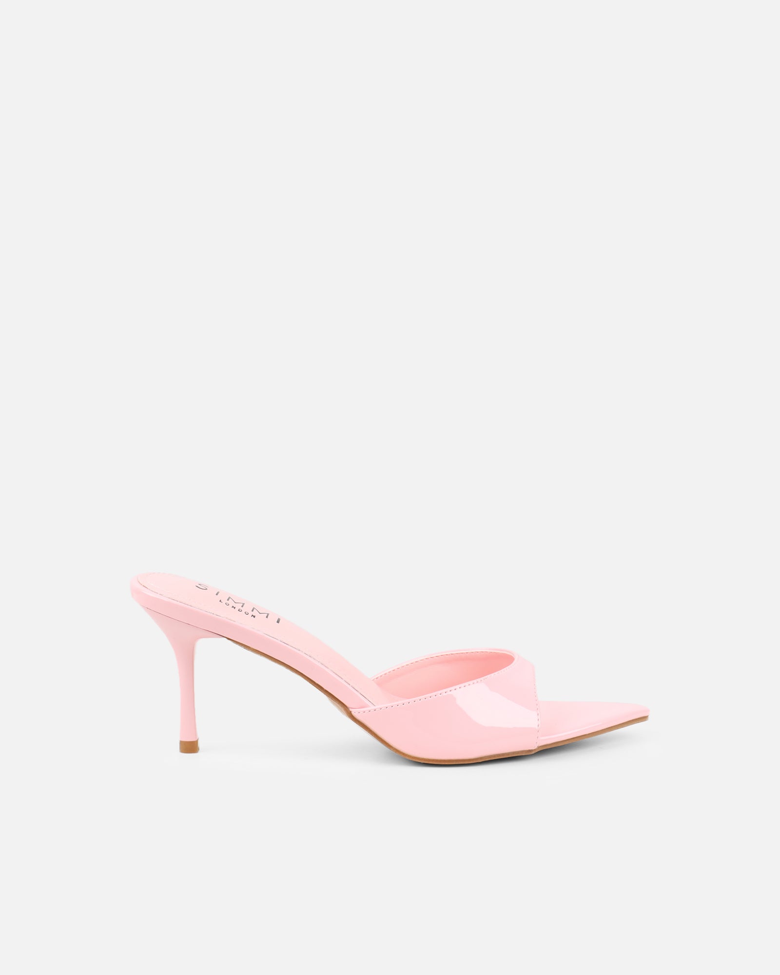 Jerez Pink Patent Peep Toe Heeled Sandals | SIMMI London