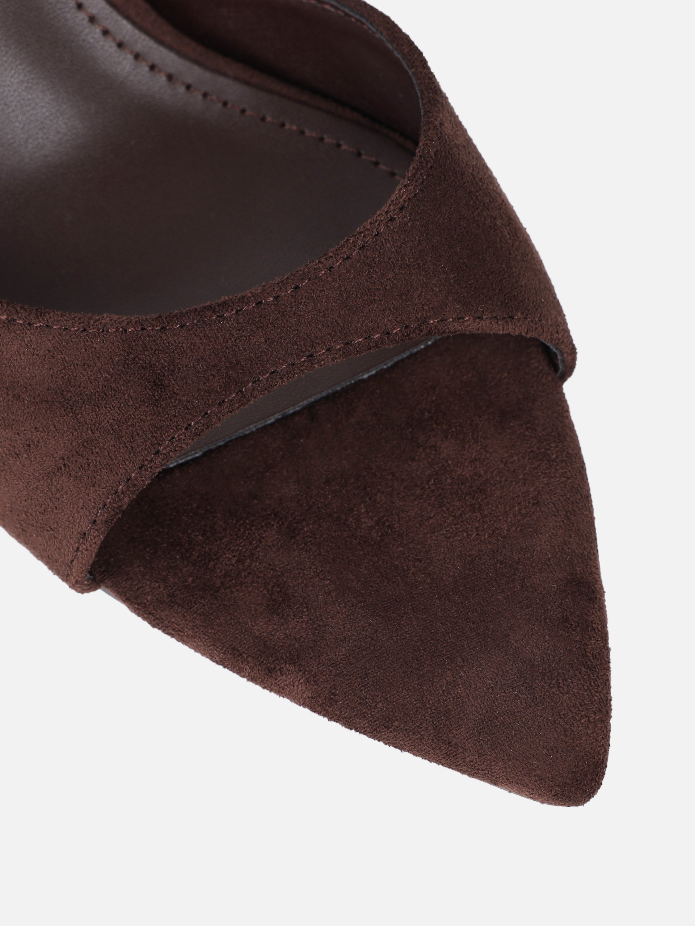 Silvia Brown Suede Peep Toe Heeled Sandals | SIMMI London