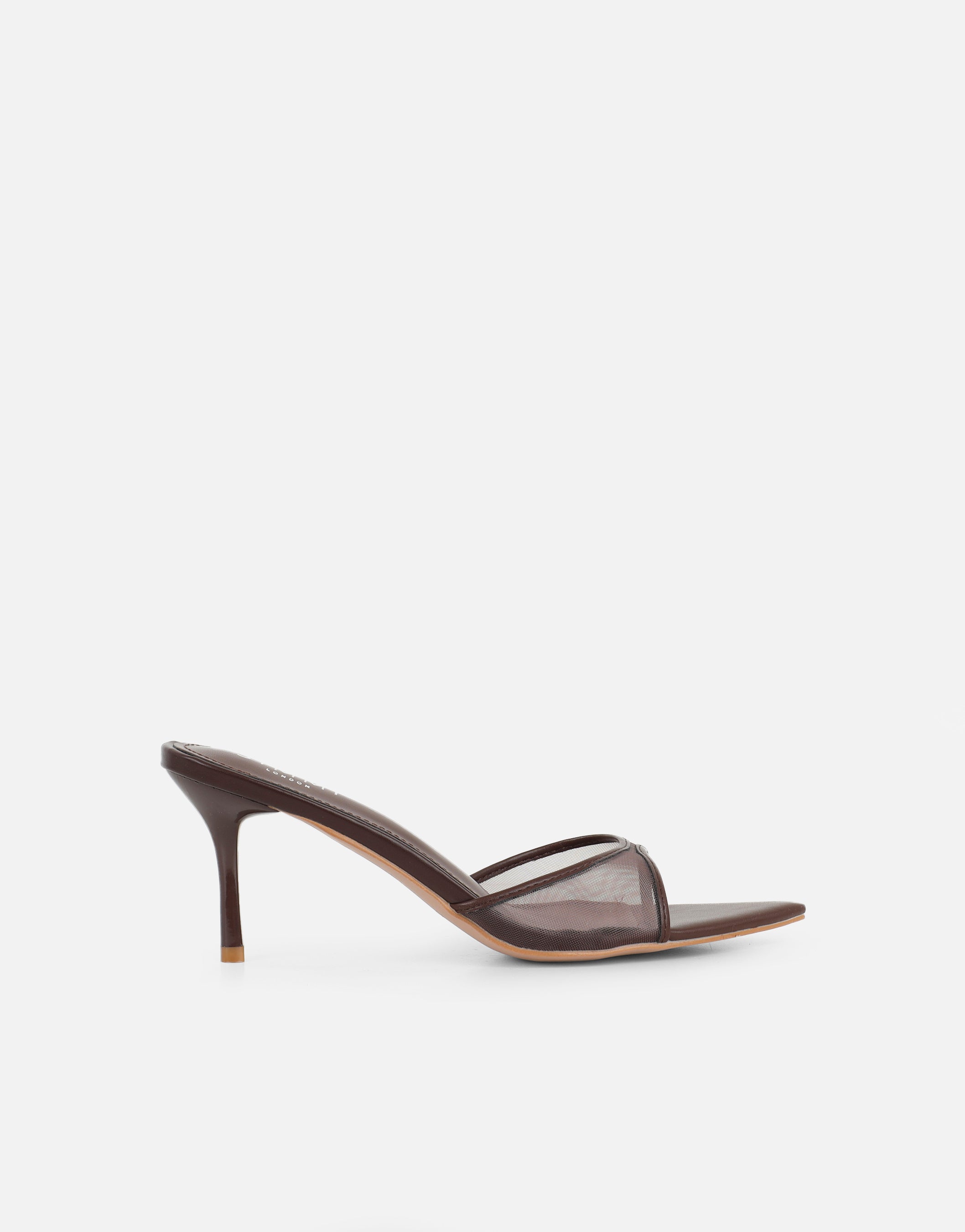 Lauri Brown Mesh Peep Toe Heeled Sandals | SIMMI London