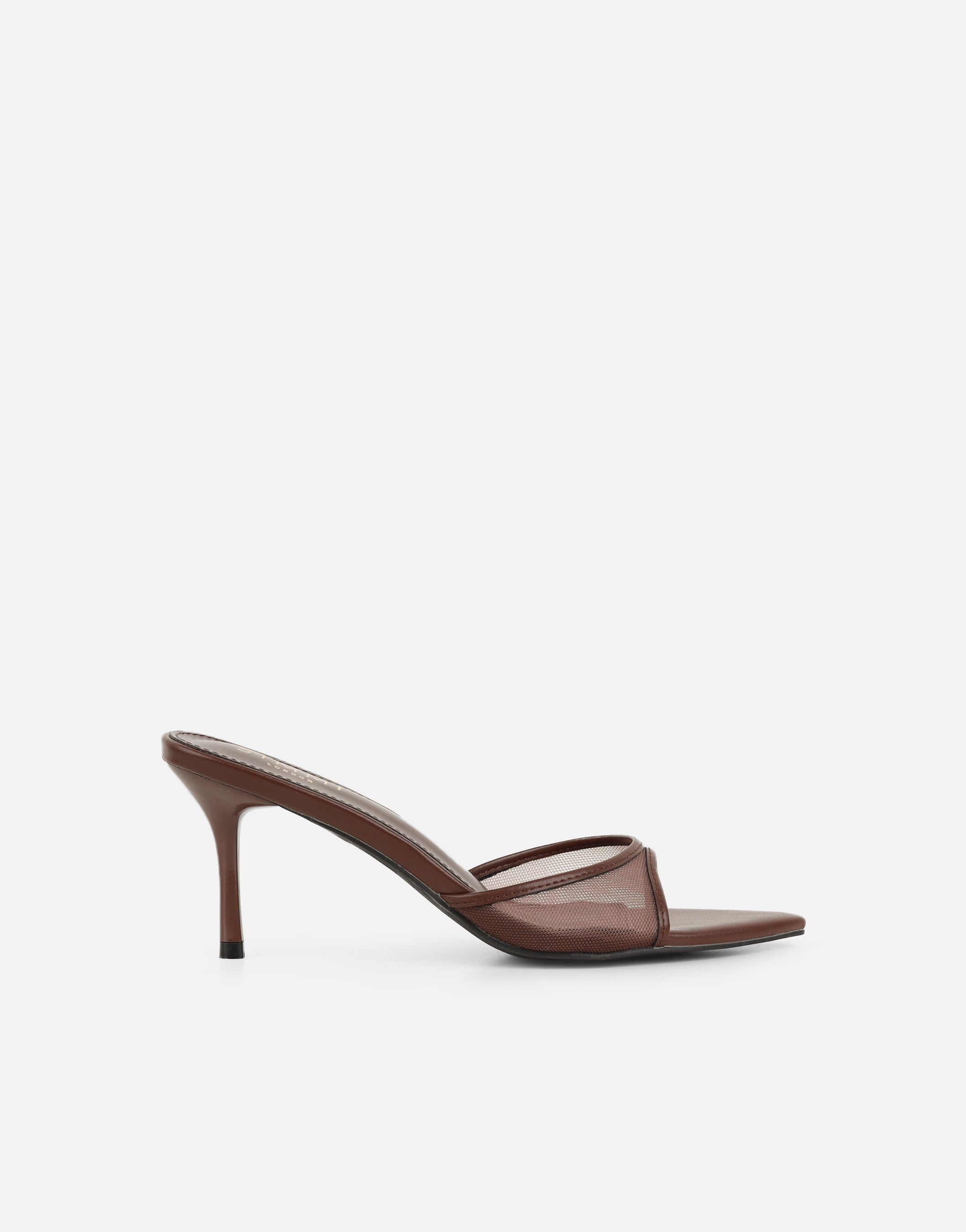Lauri Brown Mesh Peep Toe Heeled Sandals  SIMMI London