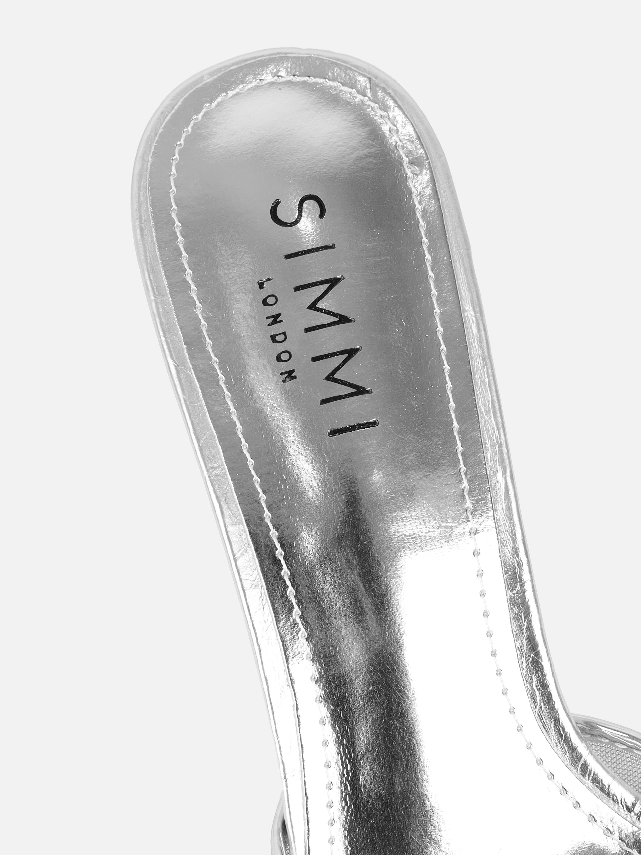 Lauri Silver Mesh Peep Toe Heeled Sandals | SIMMI London