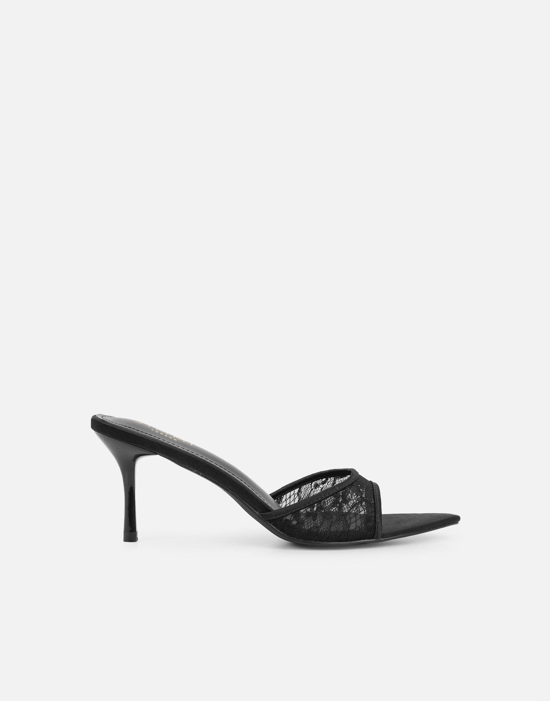 Fiorella Black Lace Mules | SIMMI London