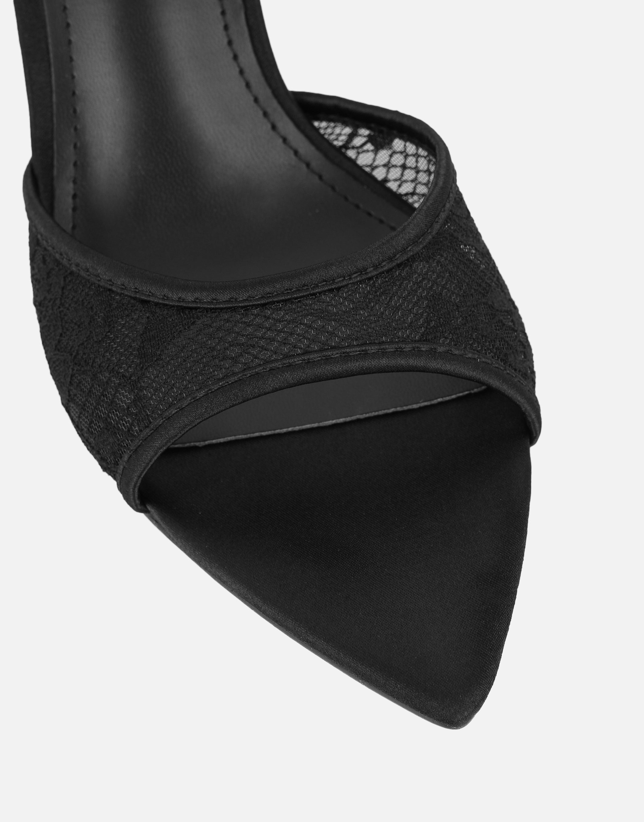 Fiorella Black Lace Mules | SIMMI London