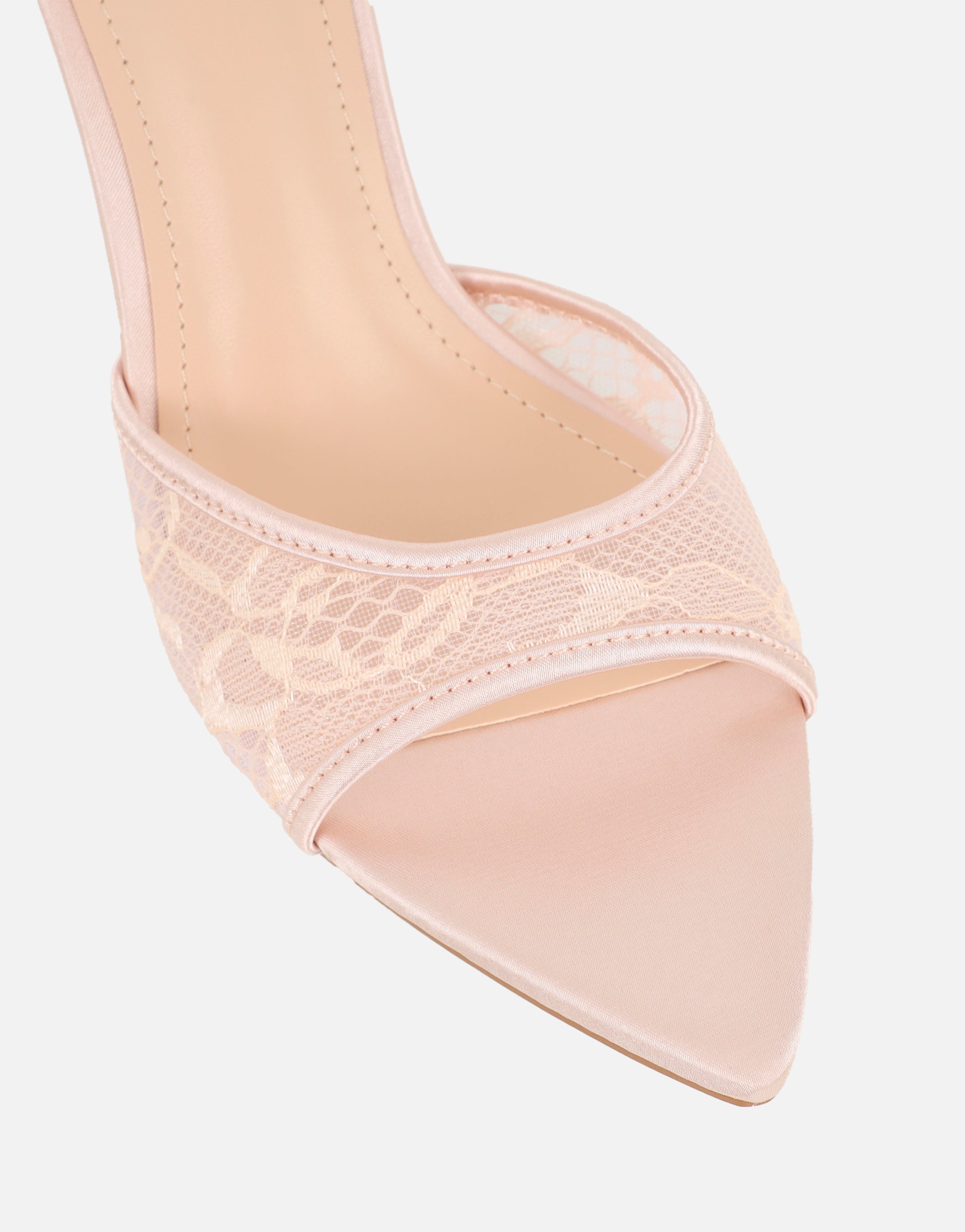Fiorella Blush Lace Mules | SIMMI London