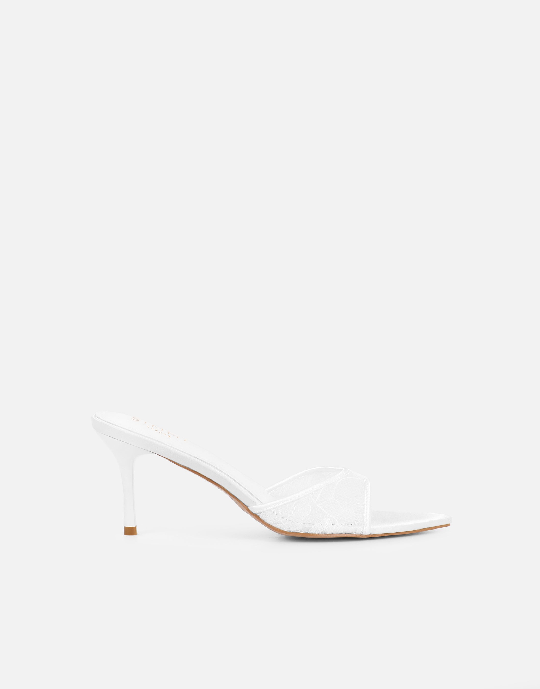 Fiorella White Lace Mules Wide Fit | SIMMI London