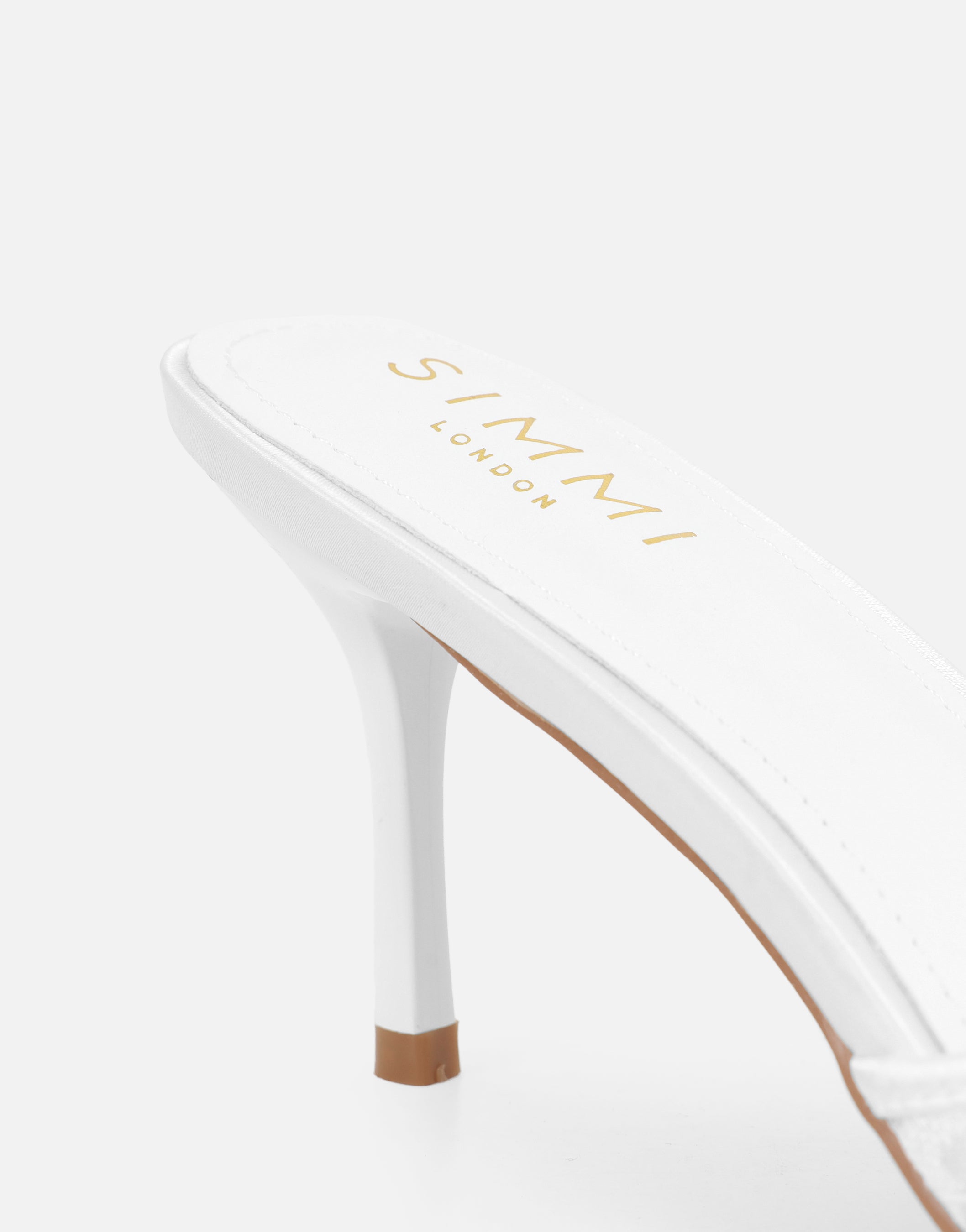 Fiorella White Lace Mules Wide Fit | SIMMI London