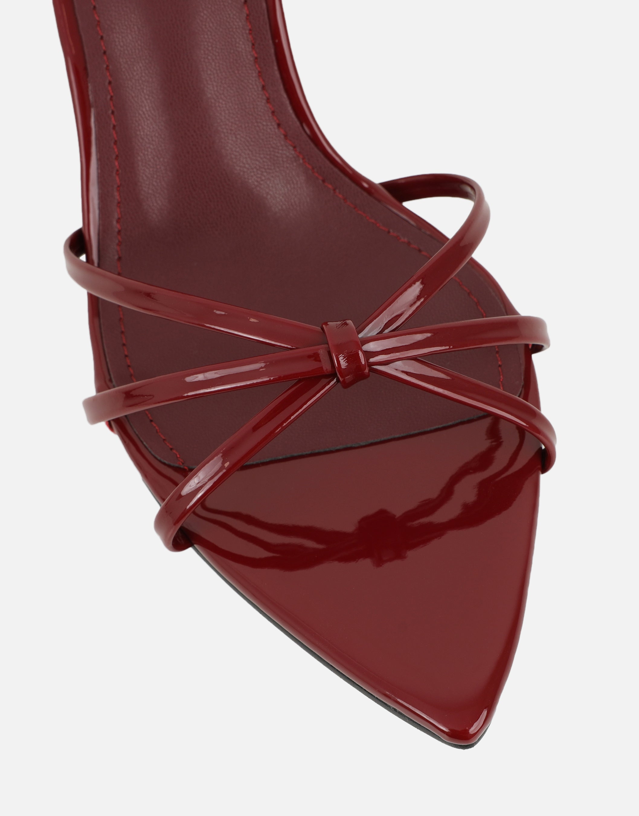 Fifi Burgundy Patent Strappy Heeled Sandals | SIMMI London