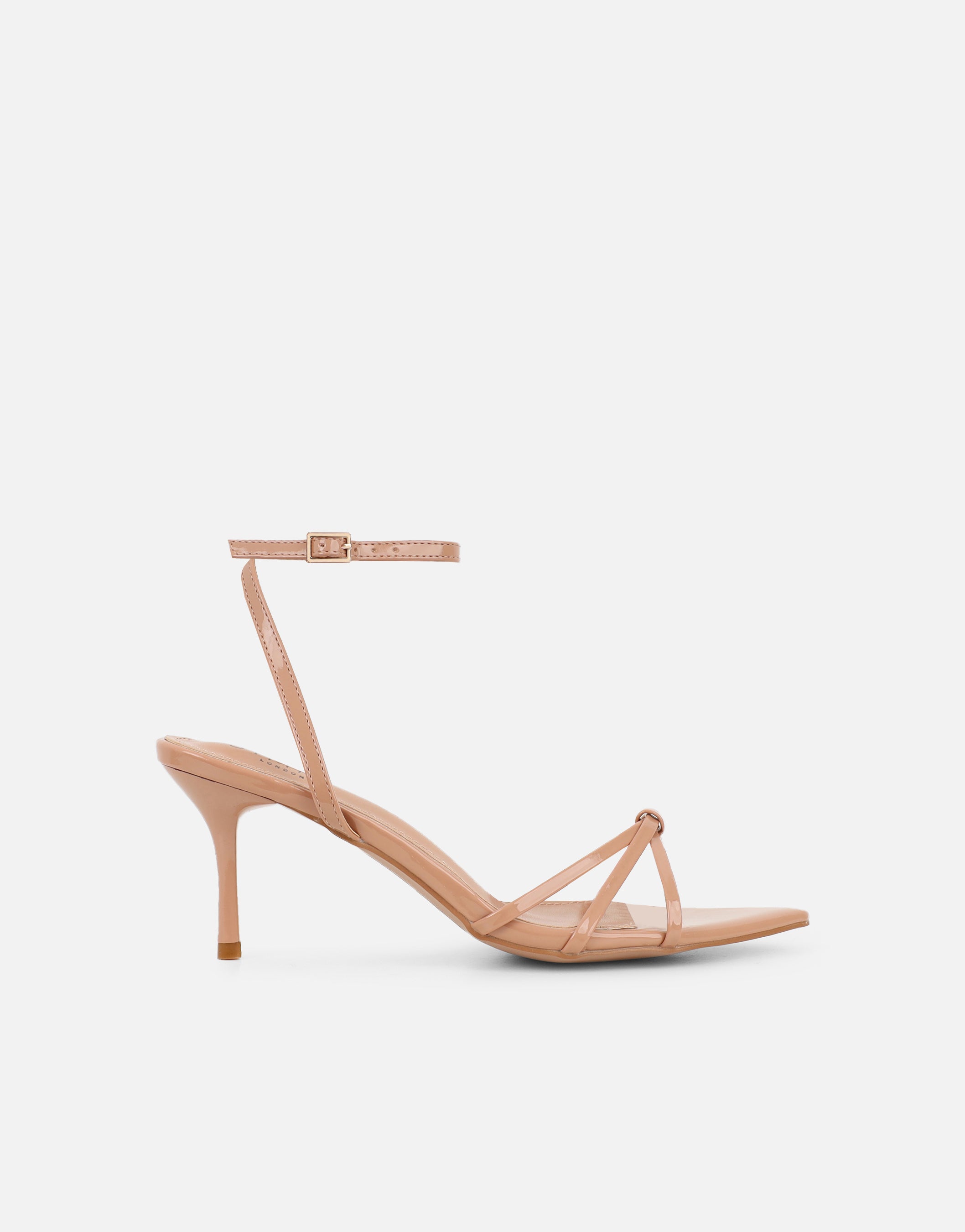 Fifi Nude Patent Strappy Heeled Sandals | SIMMI London