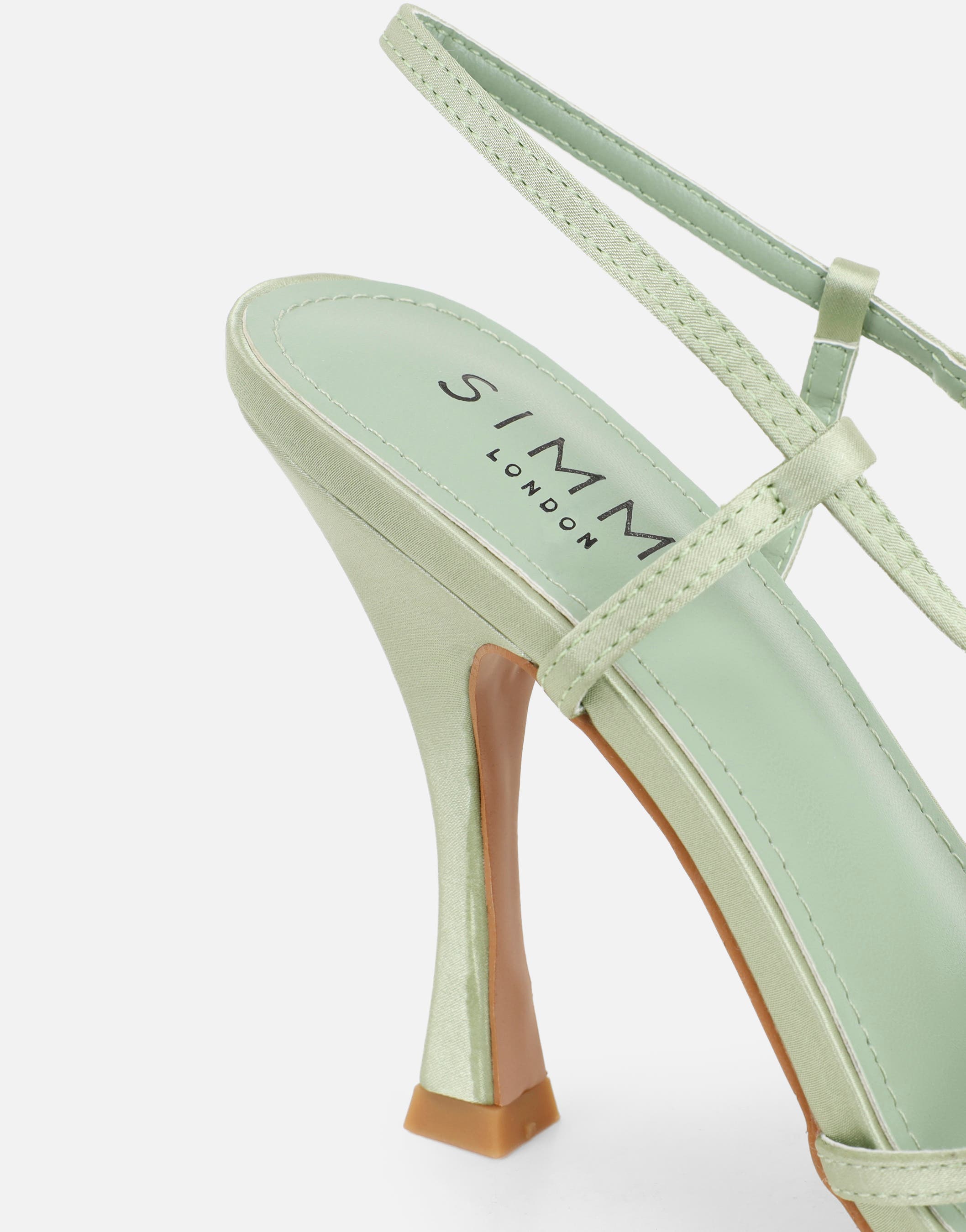 Lulu Green Satin Mesh Flower Heeled Sandals | SIMMI London Lulu Green Satin Mesh Flower Heeled Sandals | SIMMI London