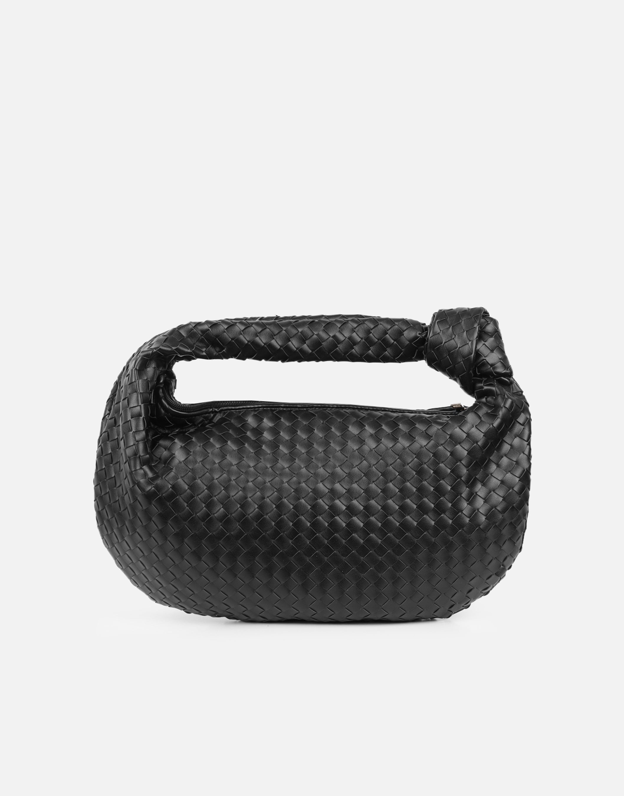 Justine Woven Black Bag | SIMMI London