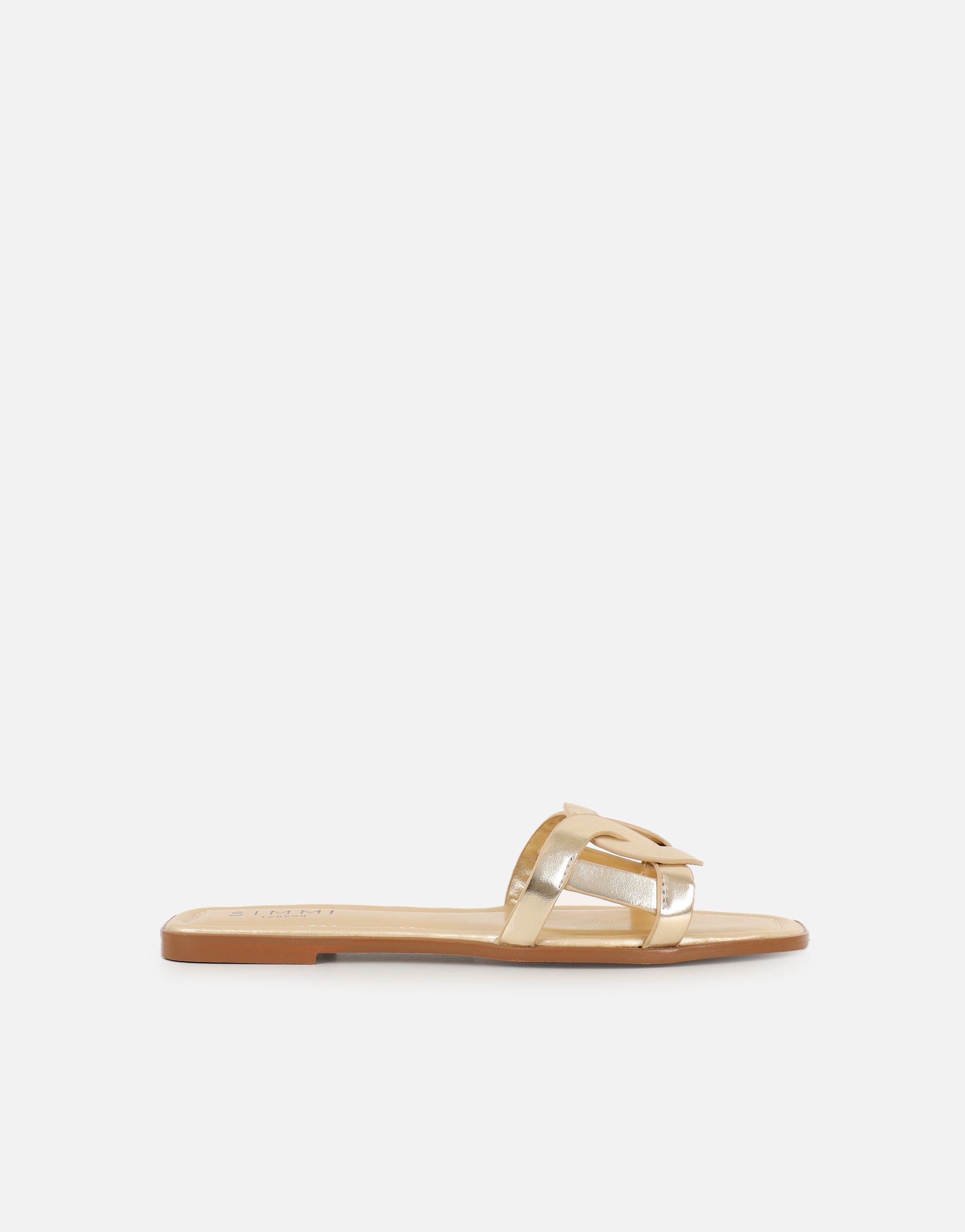 Laurel Gold Metallic Flat Sandals | SIMMI London