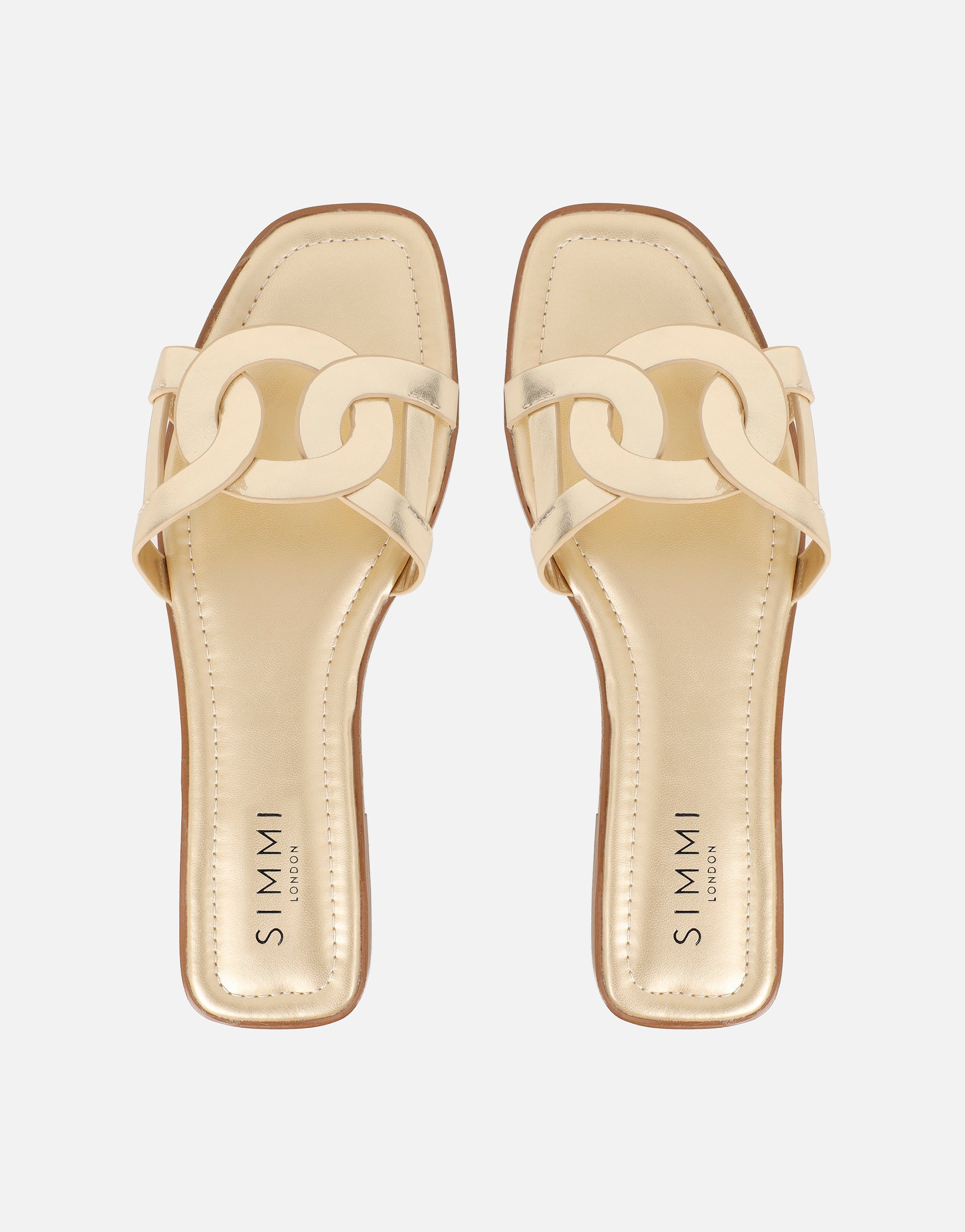 Laurel Gold Metallic Flat Sandals | SIMMI London