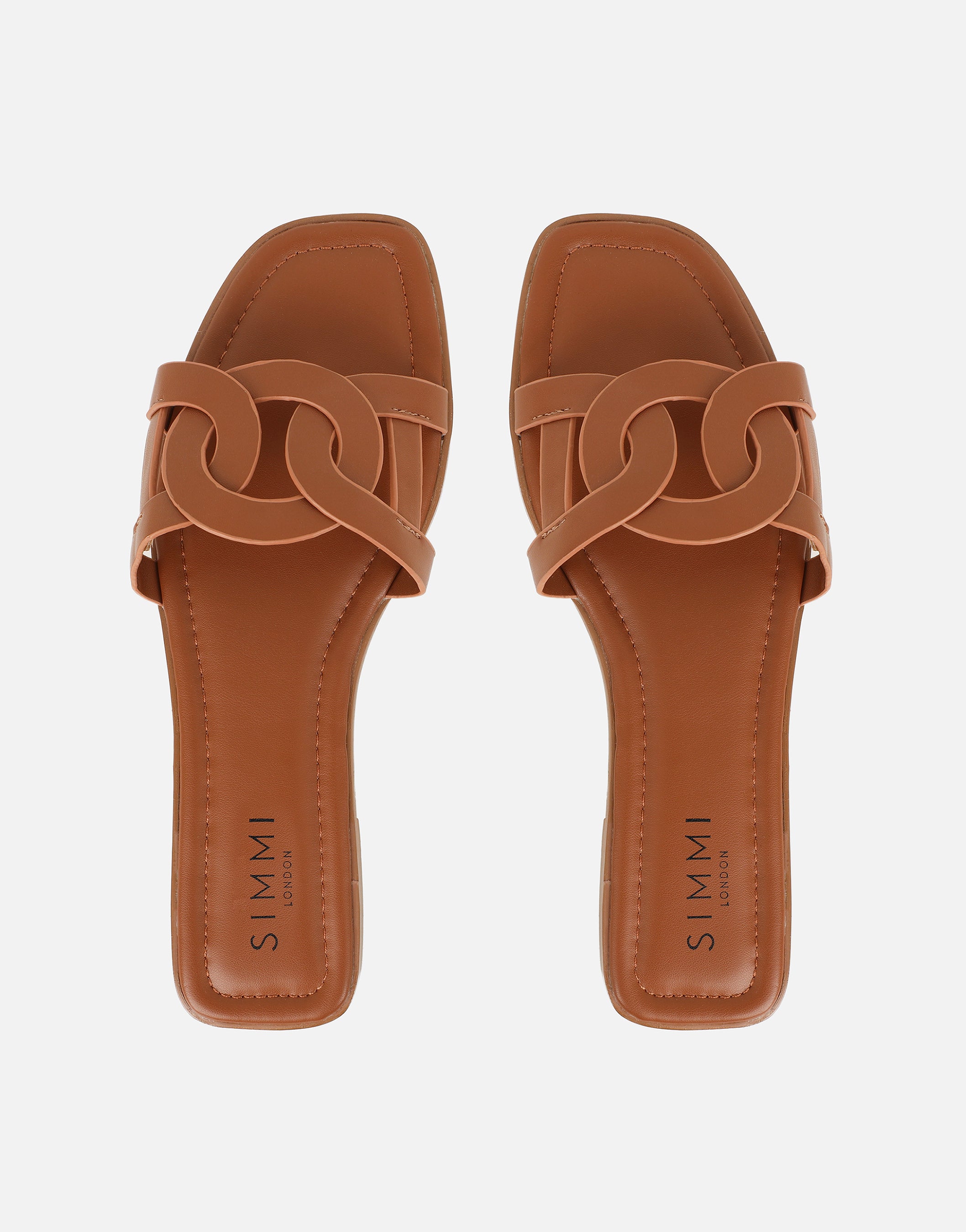 Laurel Tan Flat Sandals | SIMMI London