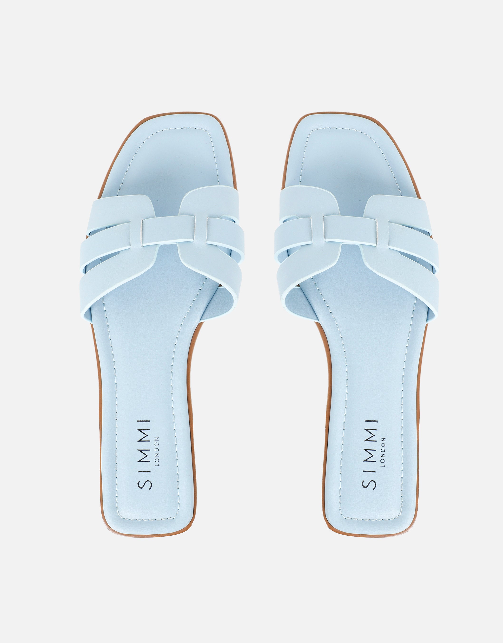 Jorja Blue Slip On Flat Sandals | SIMMI London