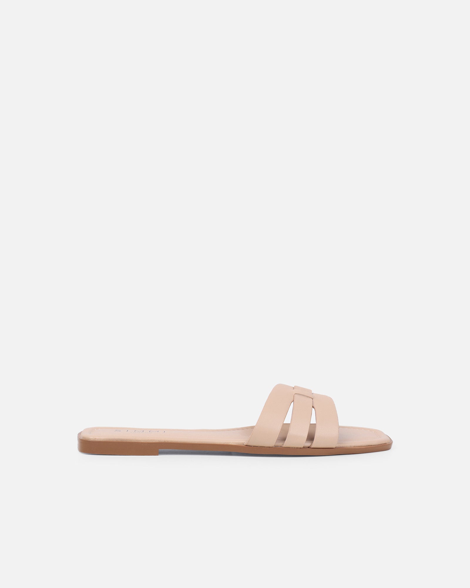 Jorja Nude Slip On Flat Sandals | SIMMI London