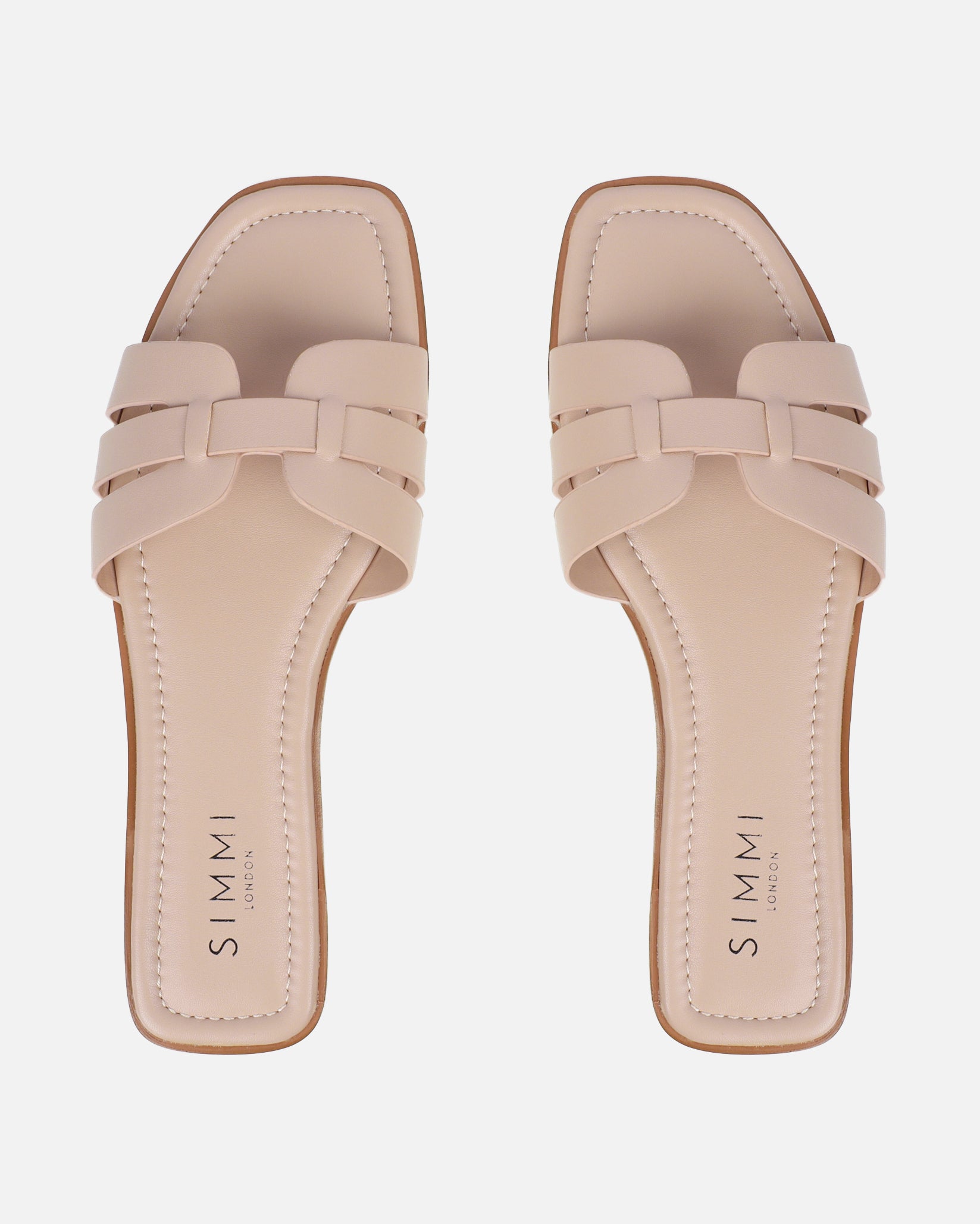 Jorja Nude Slip On Flat Sandals | SIMMI London
