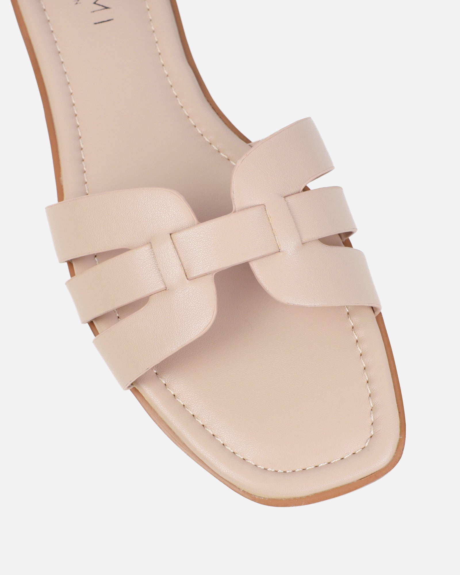 Jorja Nude Slip On Flat Sandals | SIMMI London