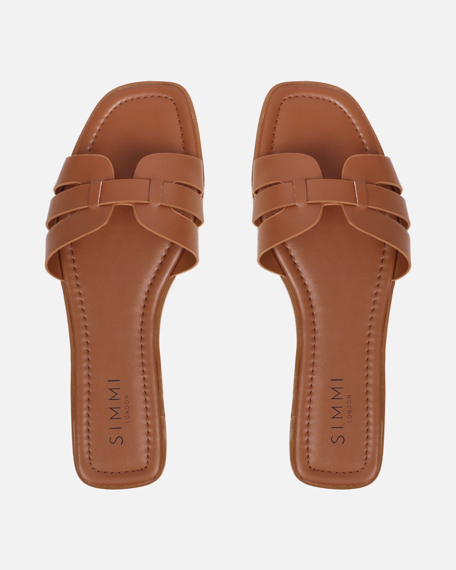 Jorja Tan Slip On Flat Sandals| SIMMI London