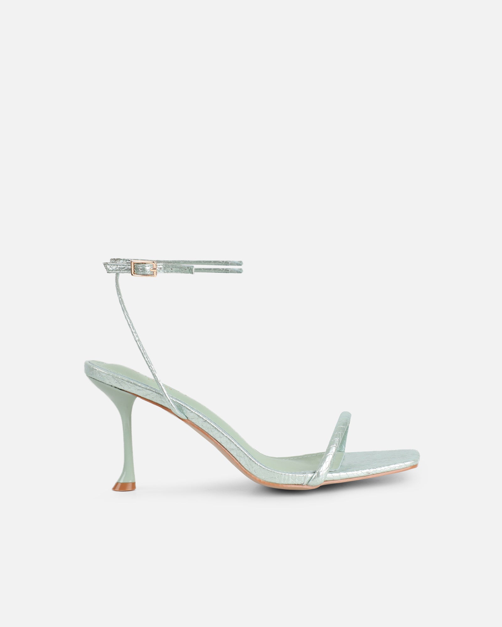 Piella Green Snake Strappy Heeled Sandals | SIMMI London