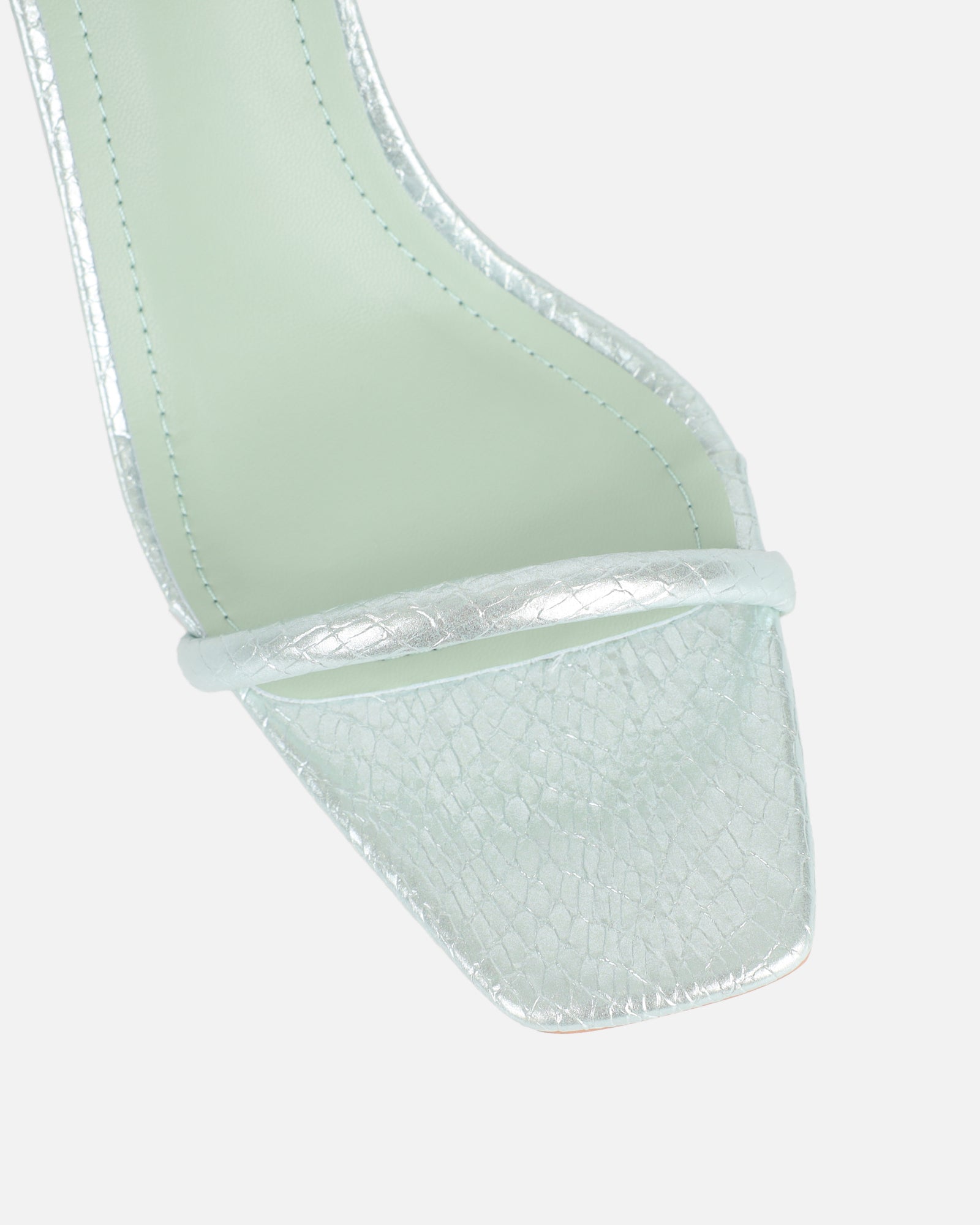 Piella Green Snake Strappy Heeled Sandals | SIMMI London