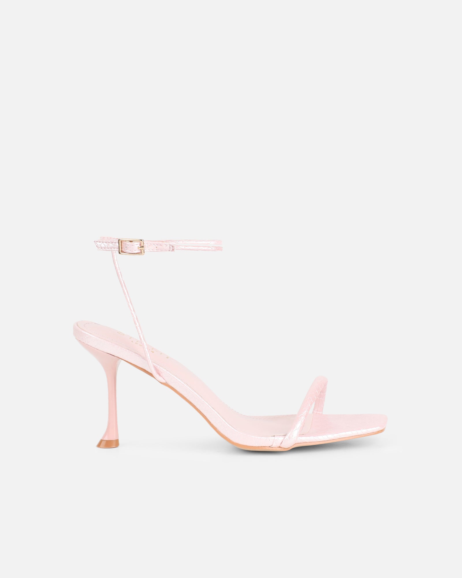 Piella Pink Snake Strappy Heeled Sandals | SIMMI London