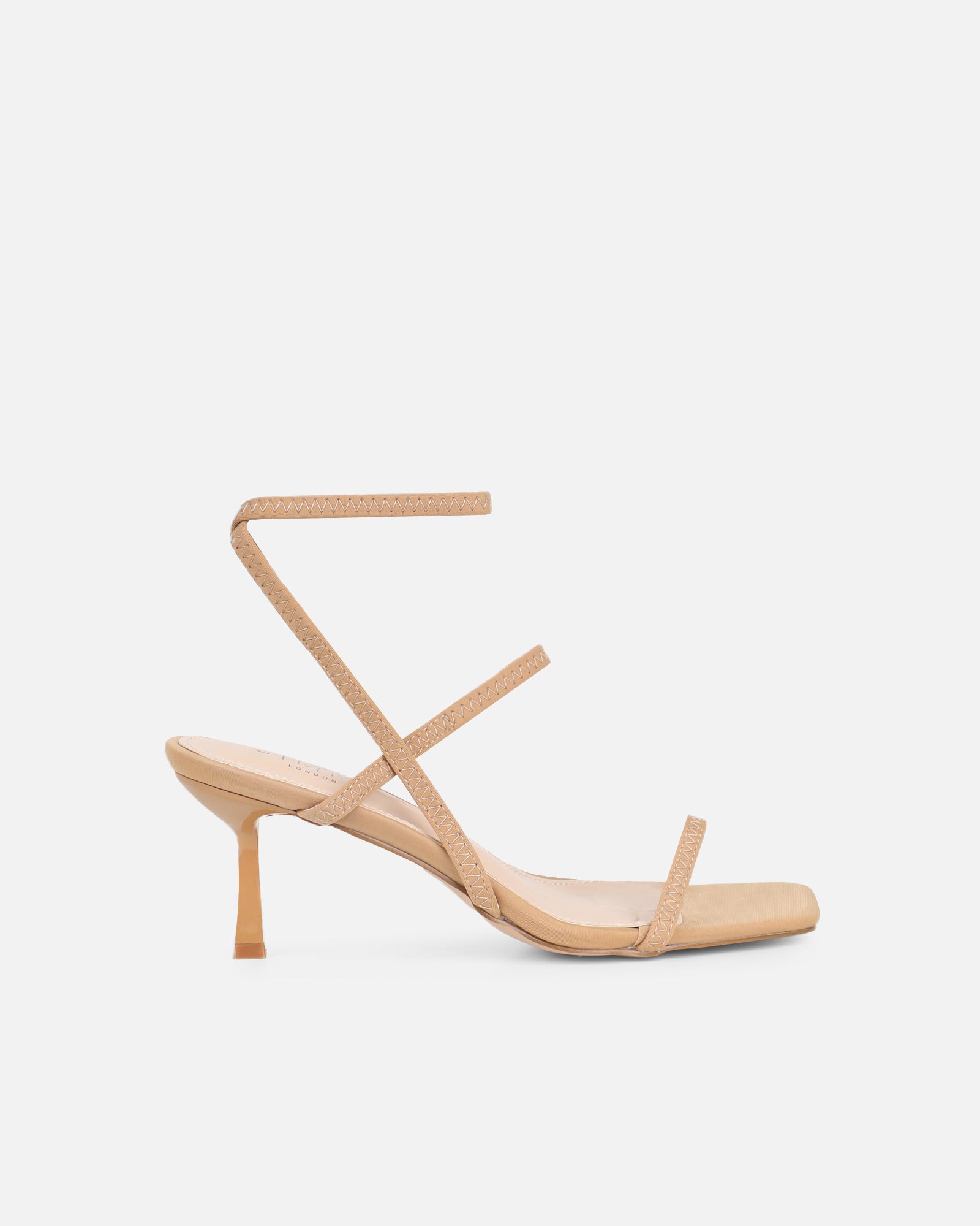 Karson Nude Lycra Strappy Heeled Sandals | SIMMI London