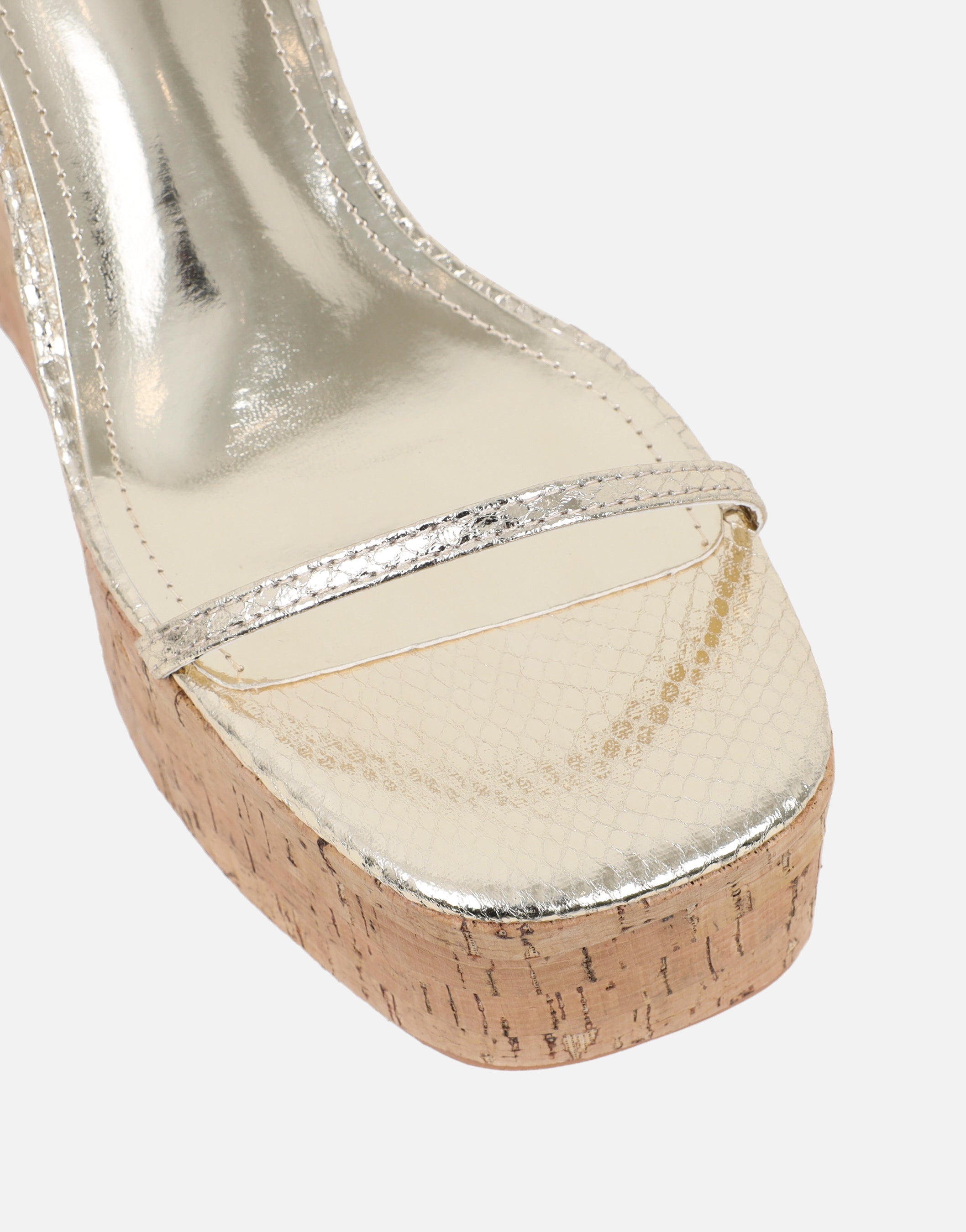 Kitty Gold Snake Wedge Heeled Sandals | SIMMI London