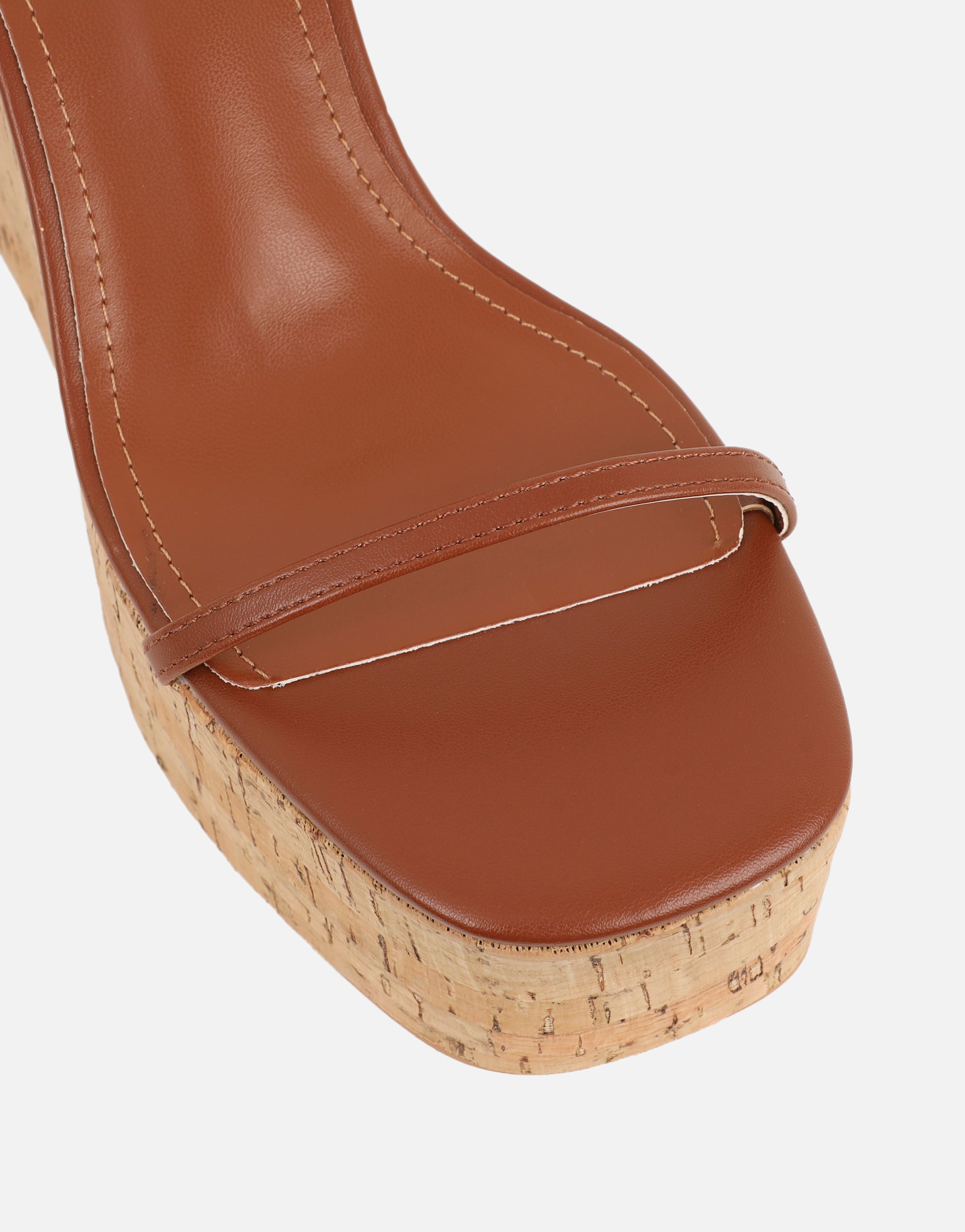 Kitty Tan Wedge Heeled Sandals | SIMMI London