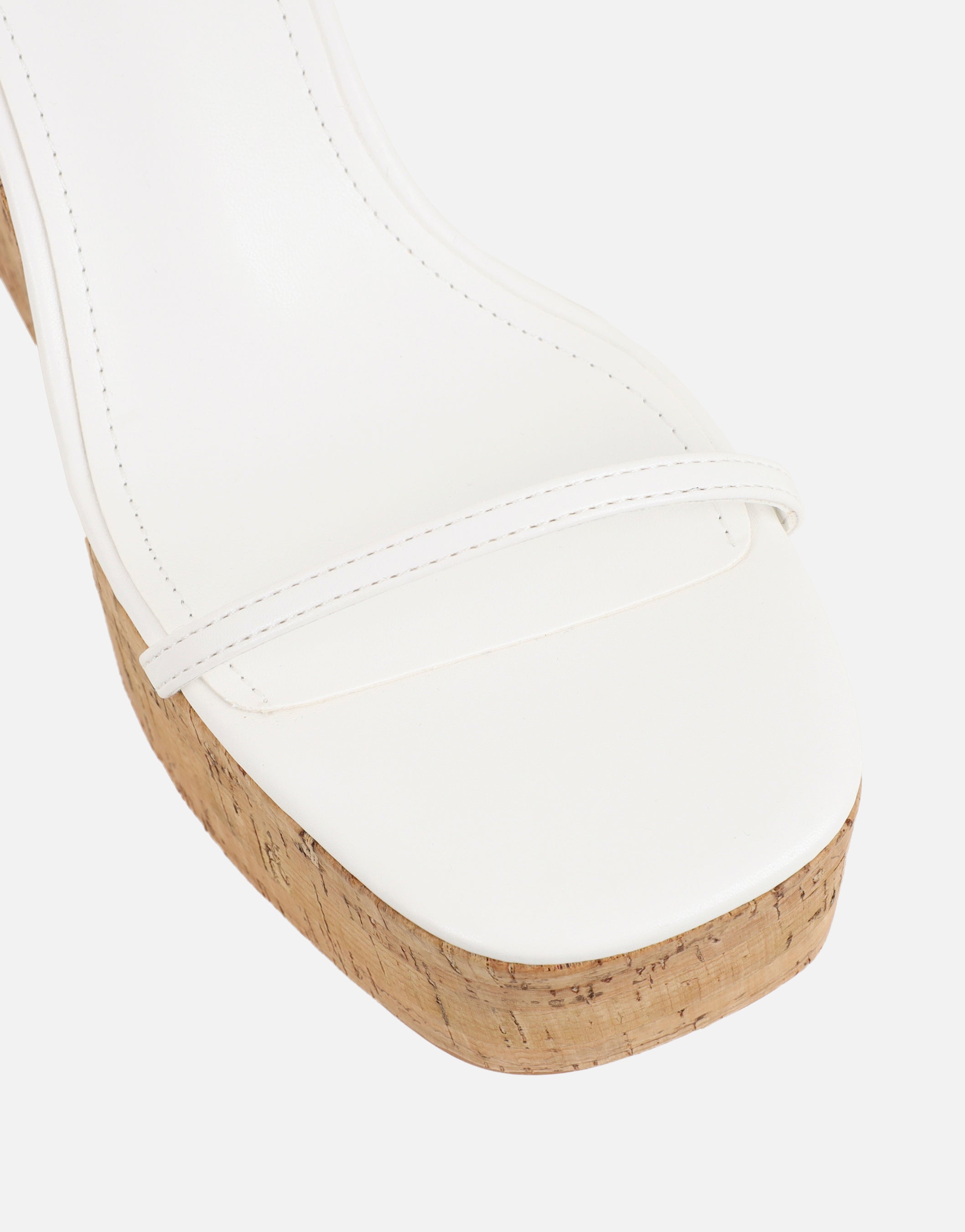 Kitty White Wedge Heeled Sandals