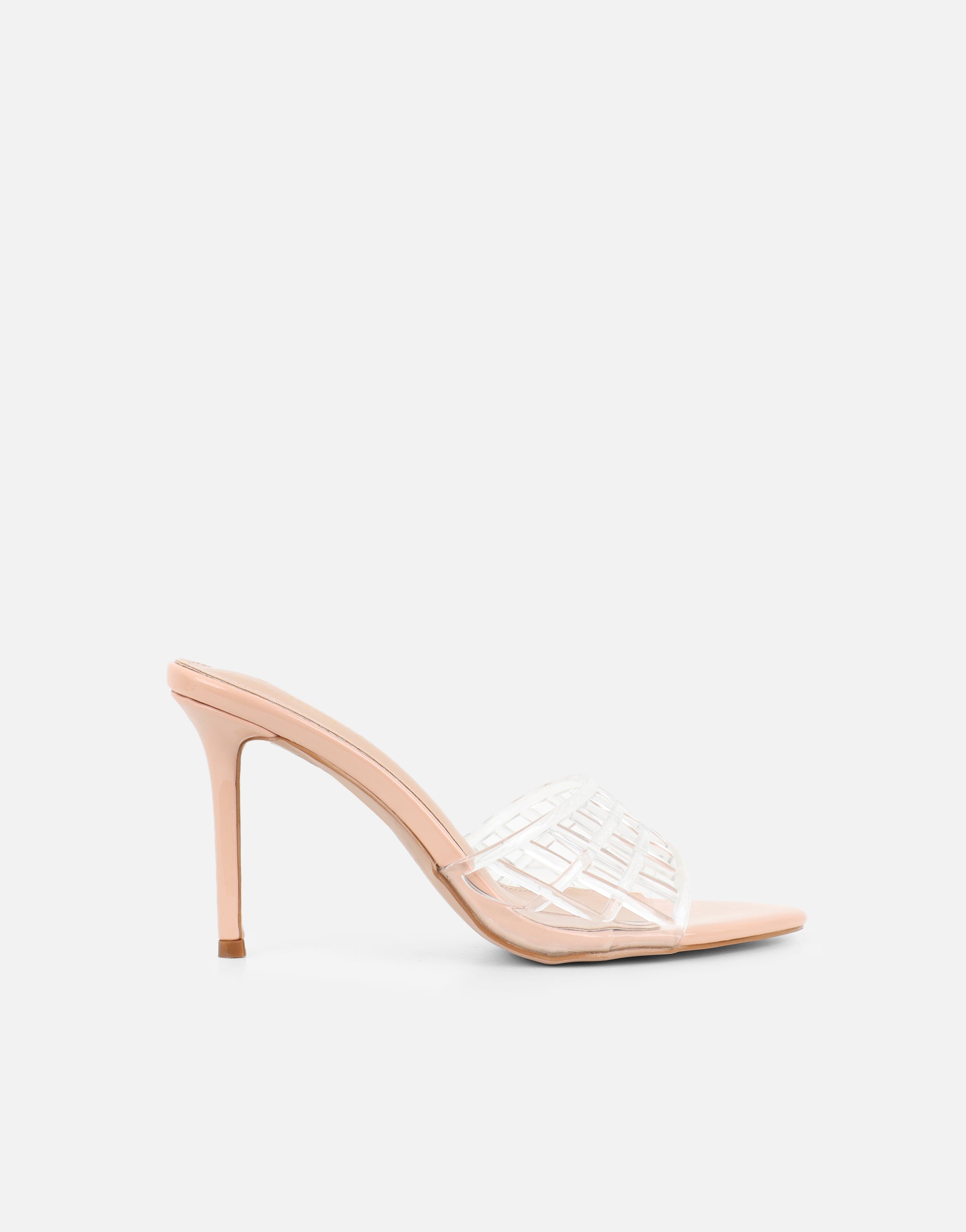 Kia Nude Clear Heeled Sandals | SIMMI London