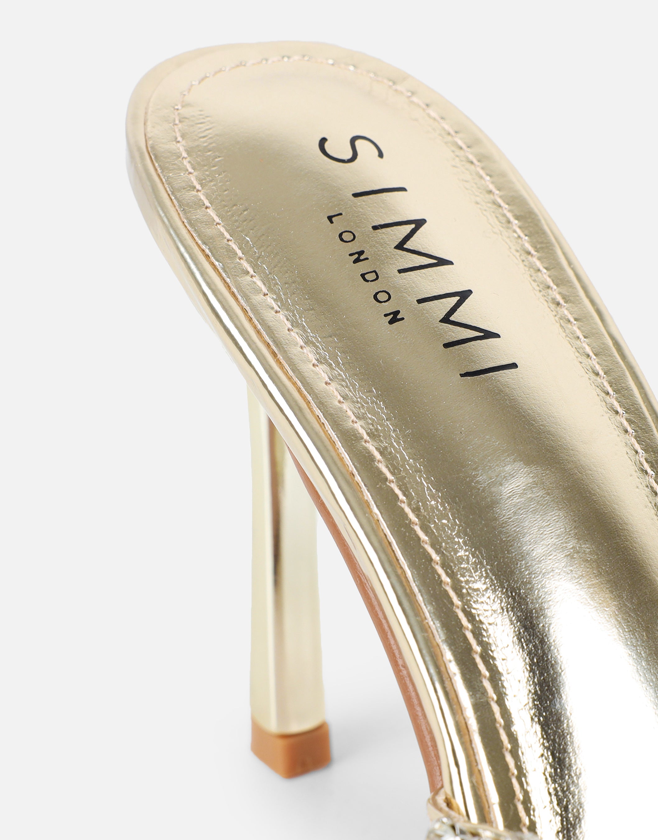 Keely Gold Mirror Diamante Crossover Mules | SIMMI London