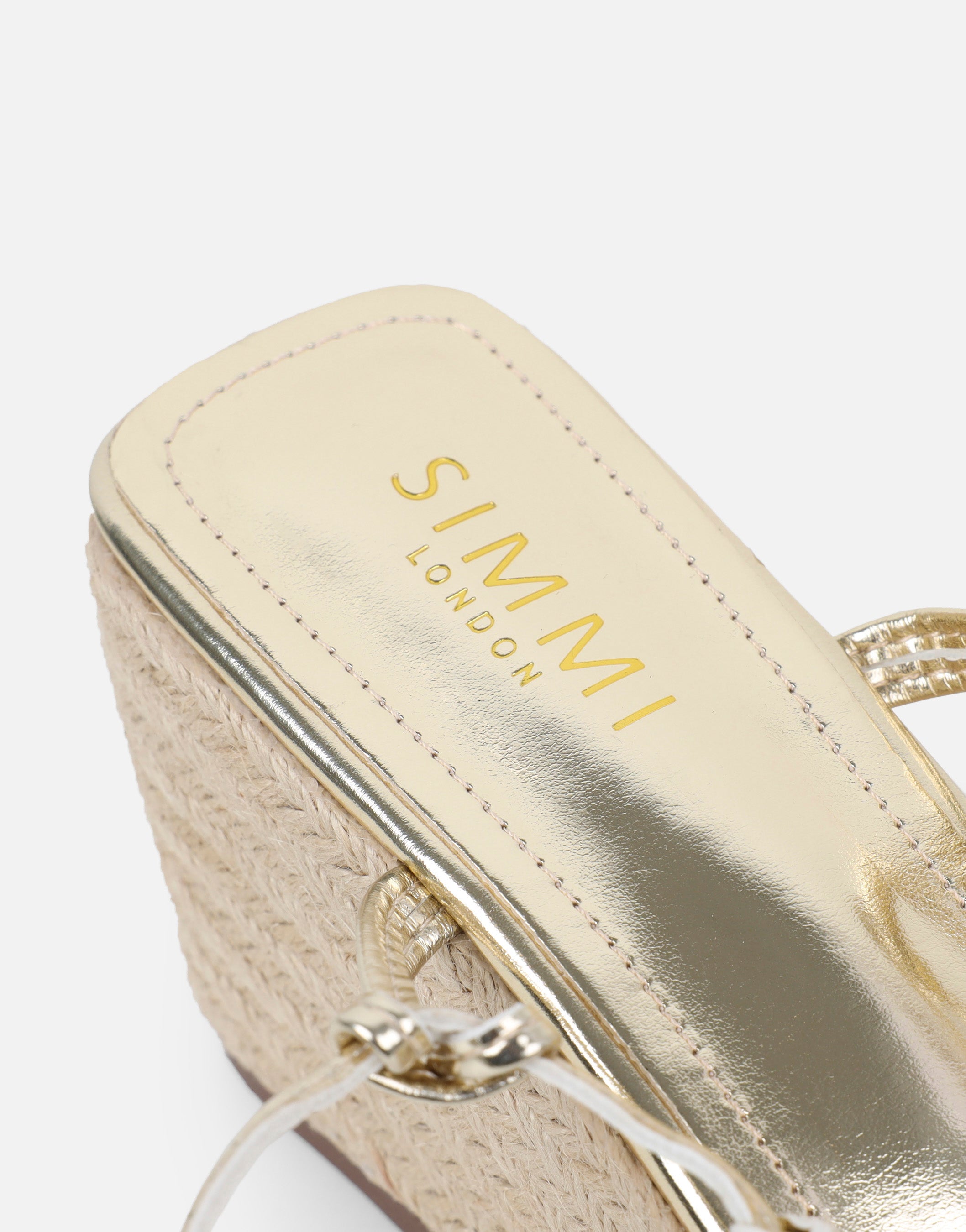 Lago Gold Metalic Wedge Sandals | SIMMI London