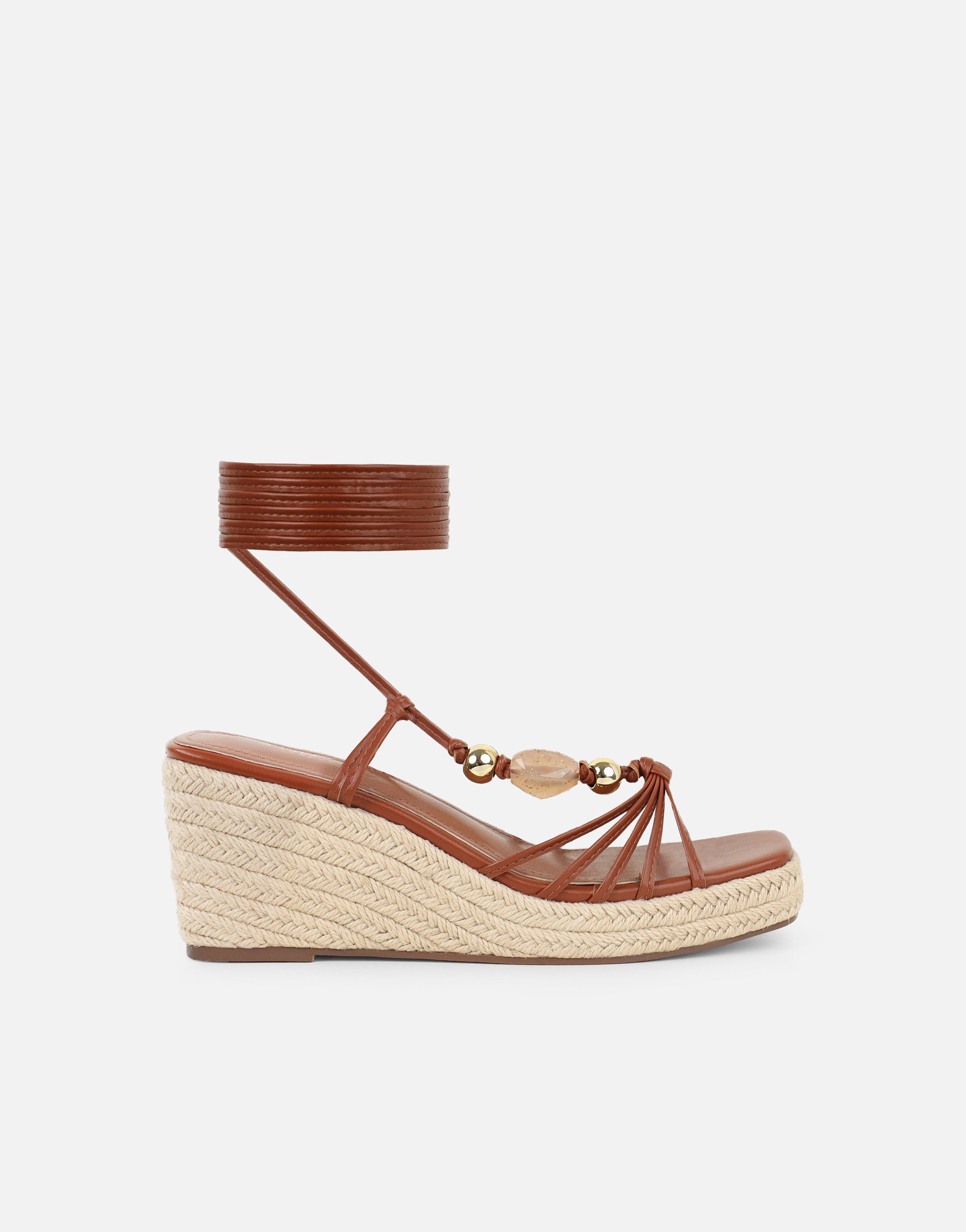 Lago Tan Wedge Sandals | SIMMI London
