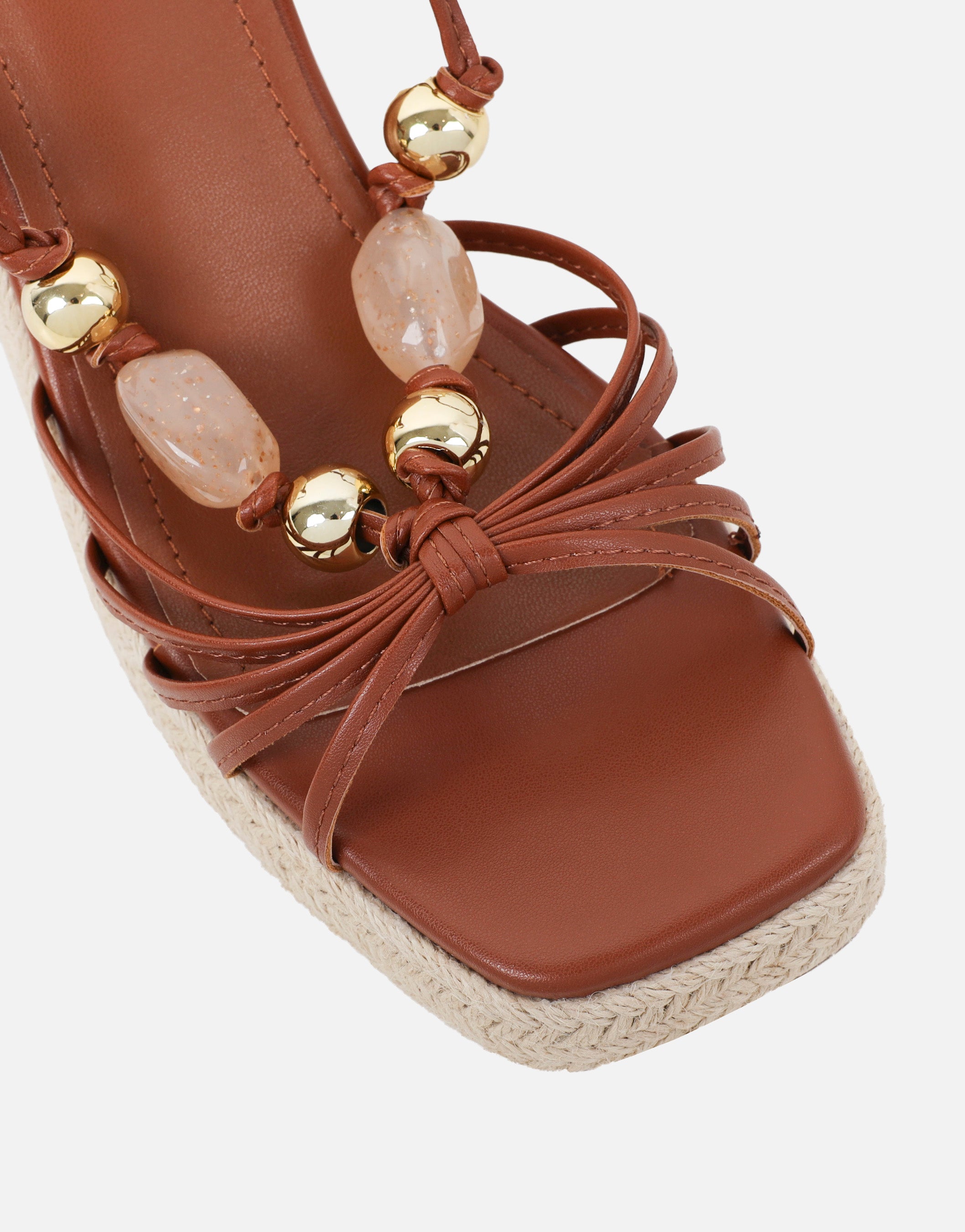 Lago Tan Wedge Sandals | SIMMI London