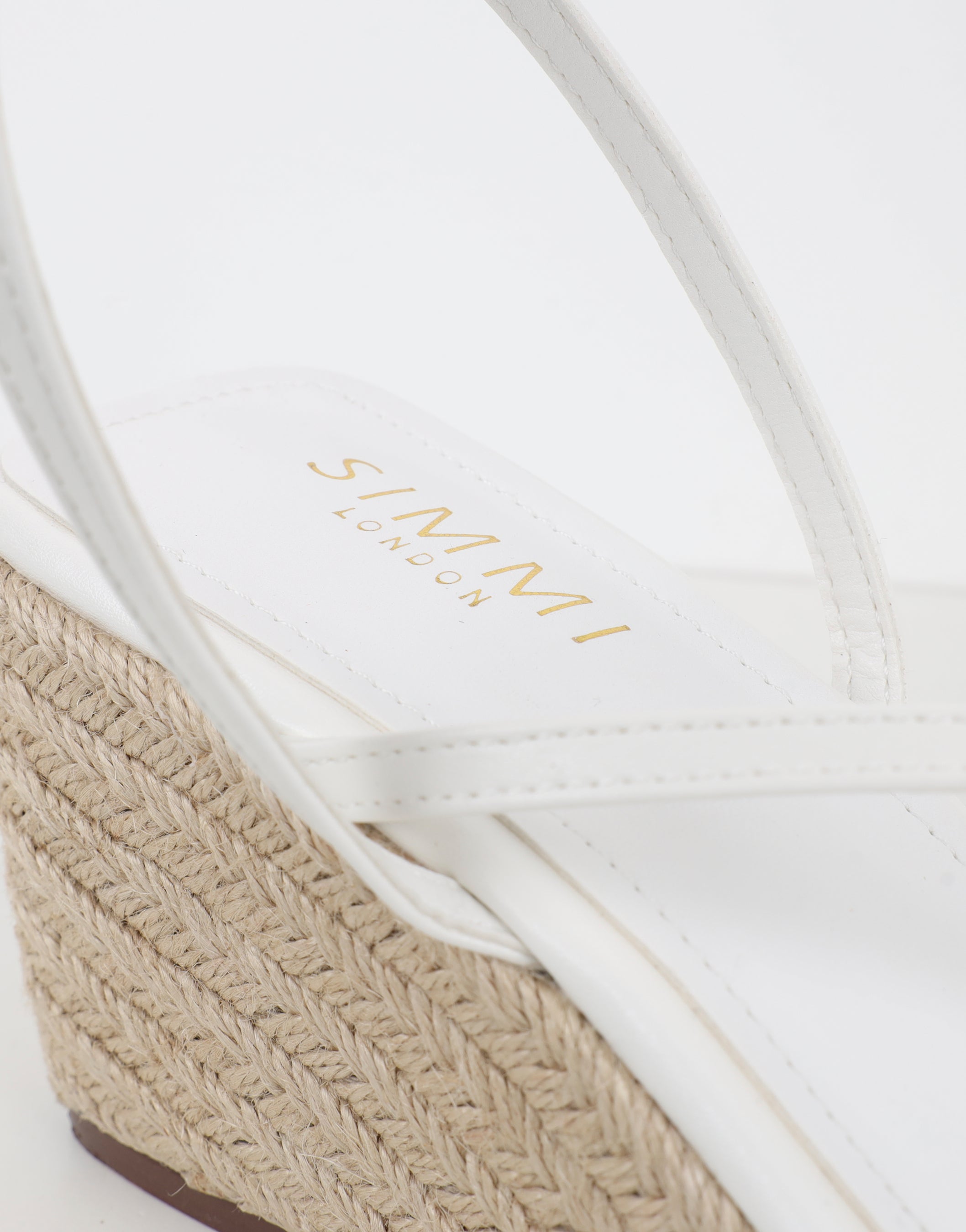 Lara White Wedge Heeled Sandals | SIMMI London