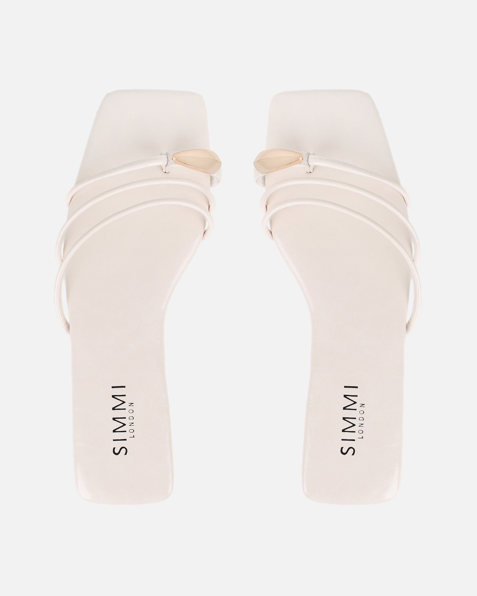 Porto Stone Gold Toe Detail Sandals | SIMMI London