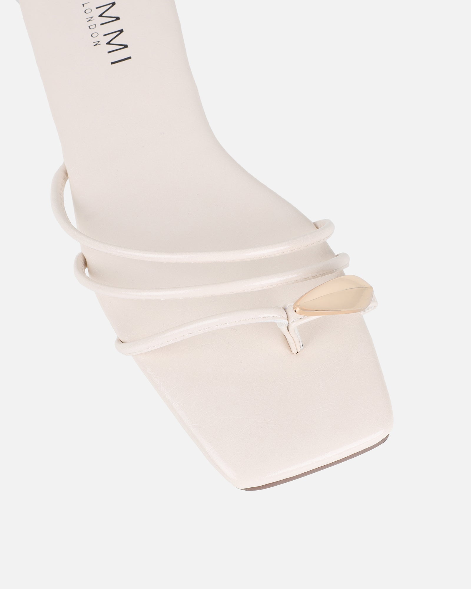 Porto Stone Gold Toe Detail Sandals | SIMMI London