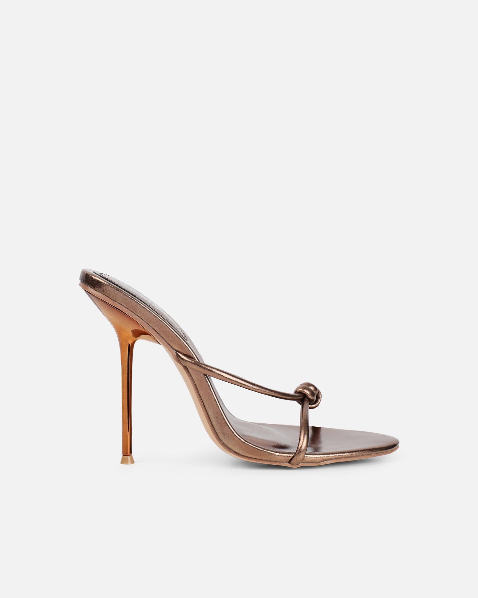 Louna Bronze Metallic Twist Heeled Sandals | SIMMI London