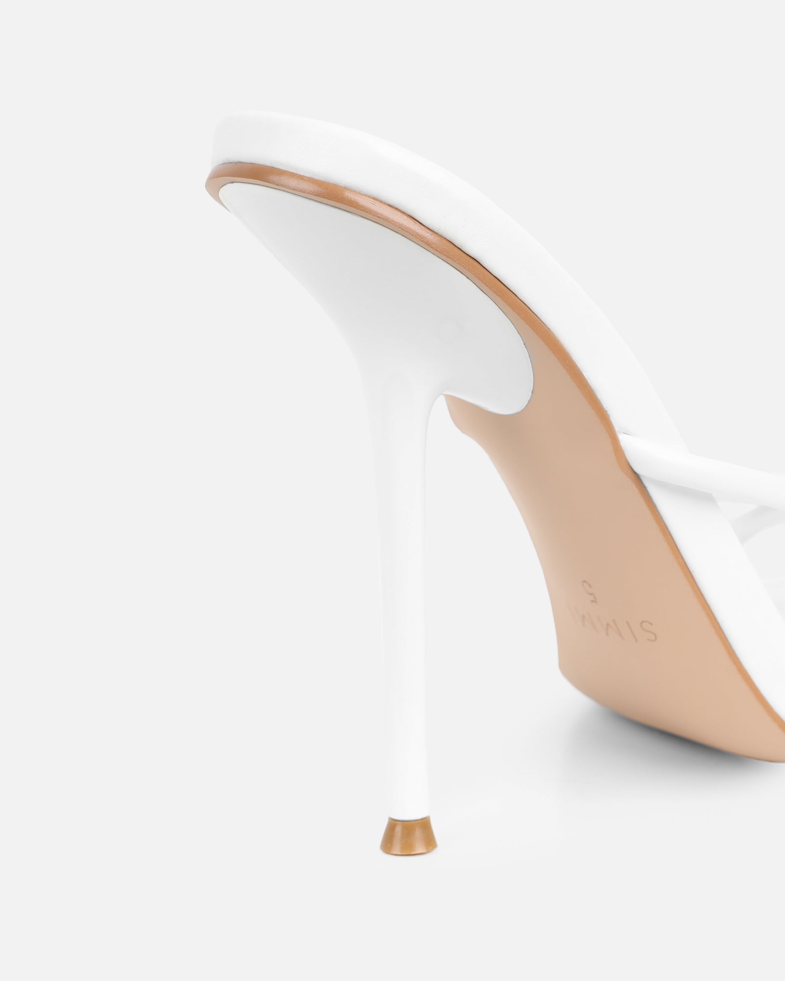 Louna White Twist Heeled Sandals | SIMMI London