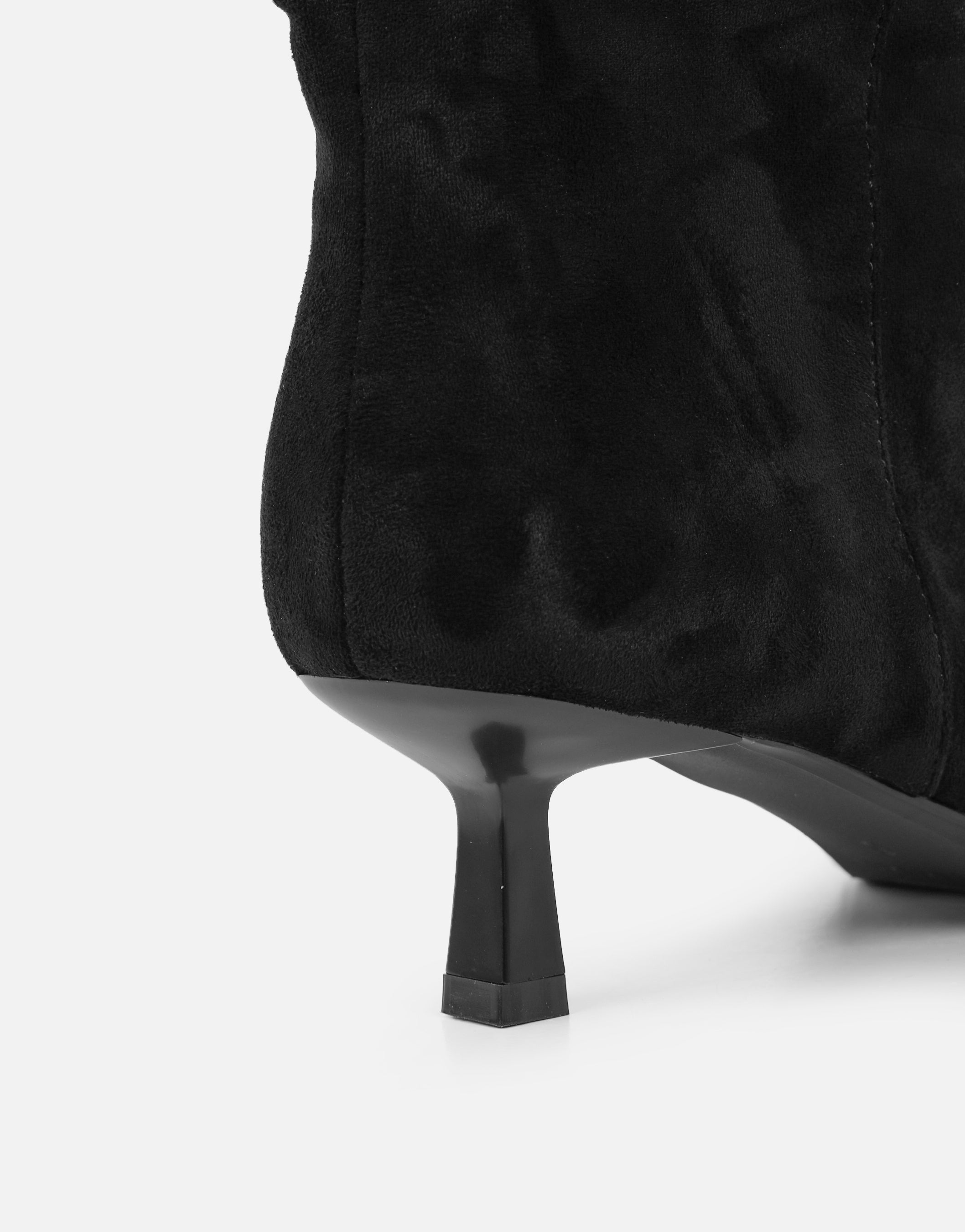 Lammy Black Suedette Ruched Boots | SIMMI London