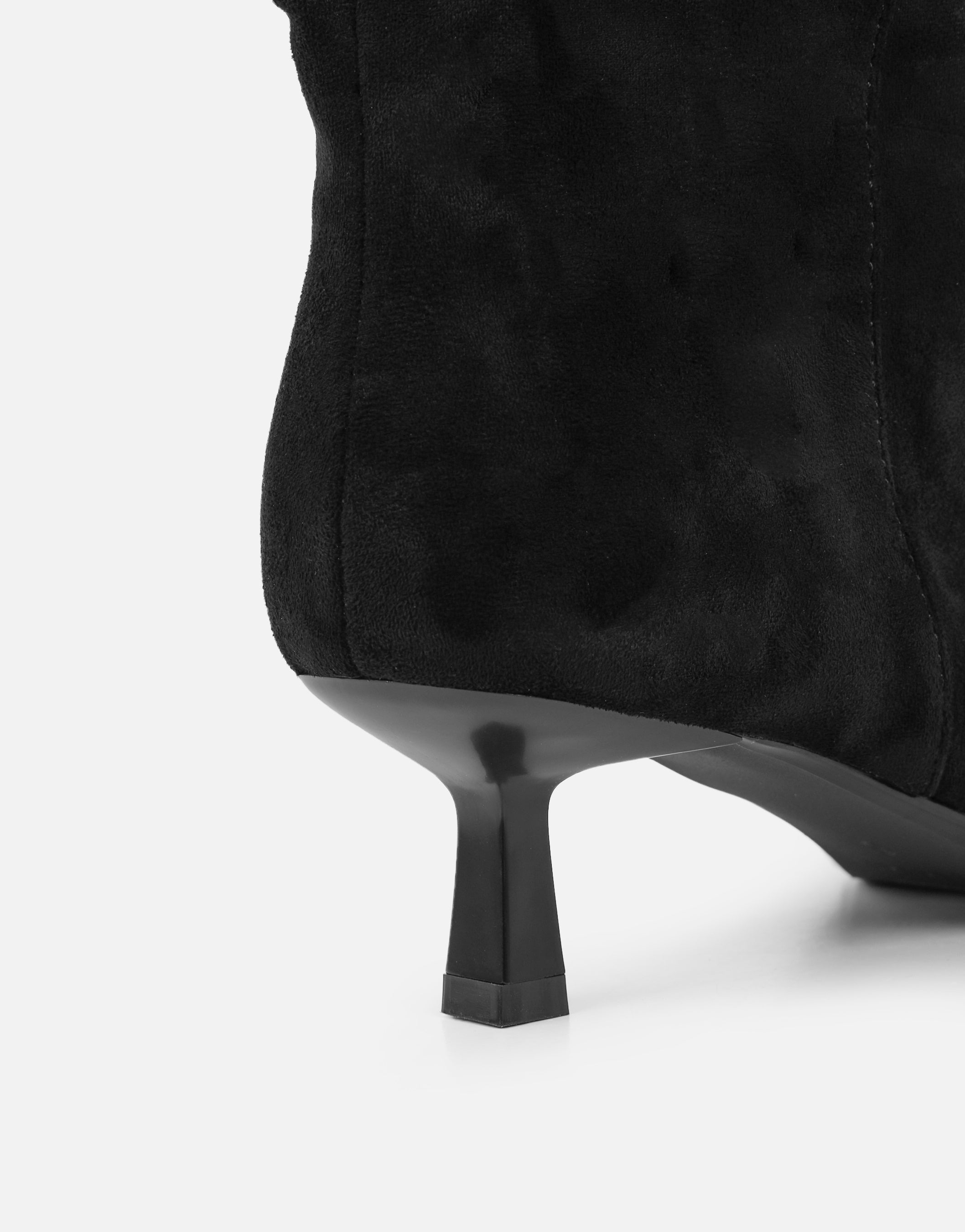 Lammy Black Suedette Ruched Boots | SIMMI London
