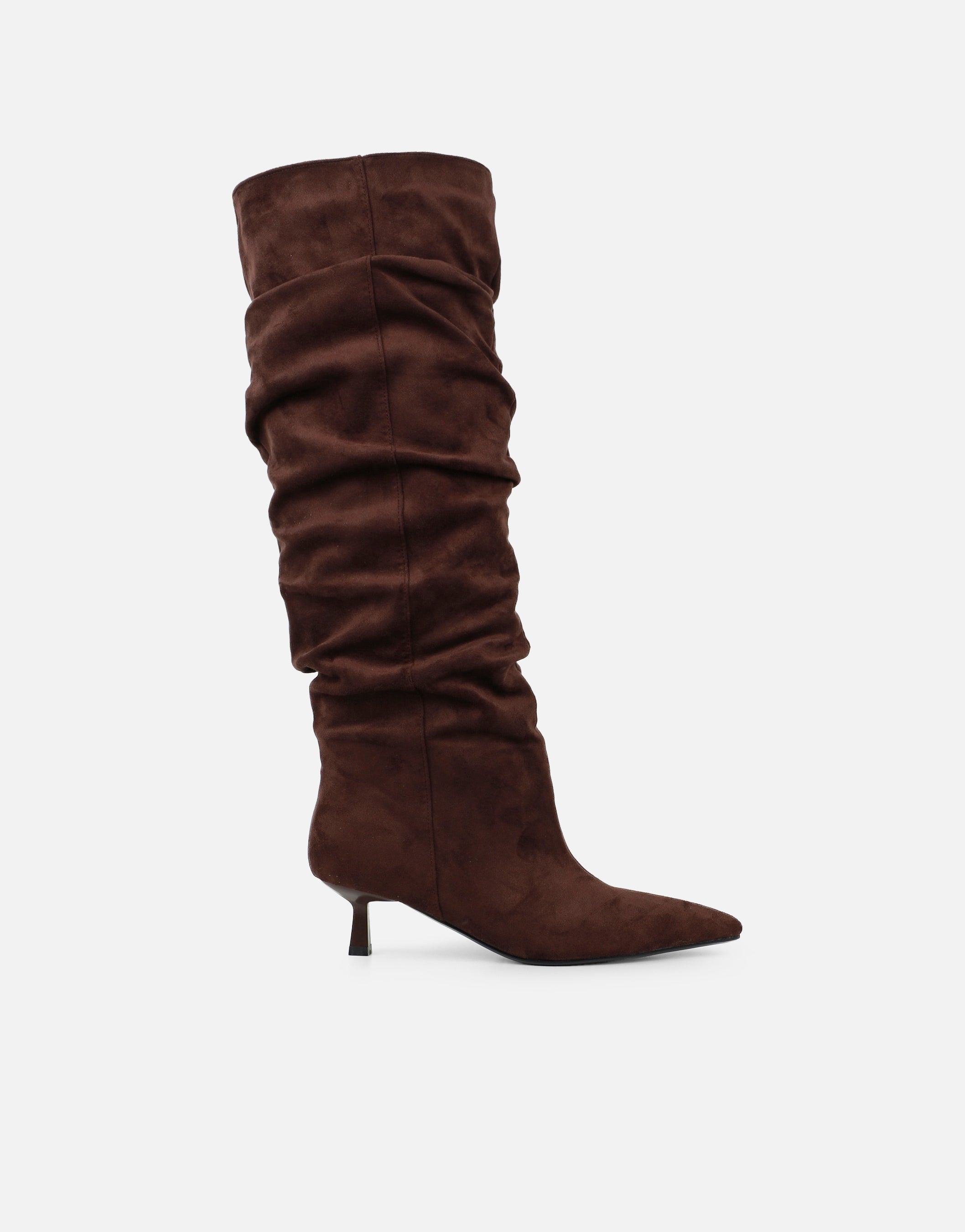 Lammy Brown Suedette Ruched Boots | SIMMI London