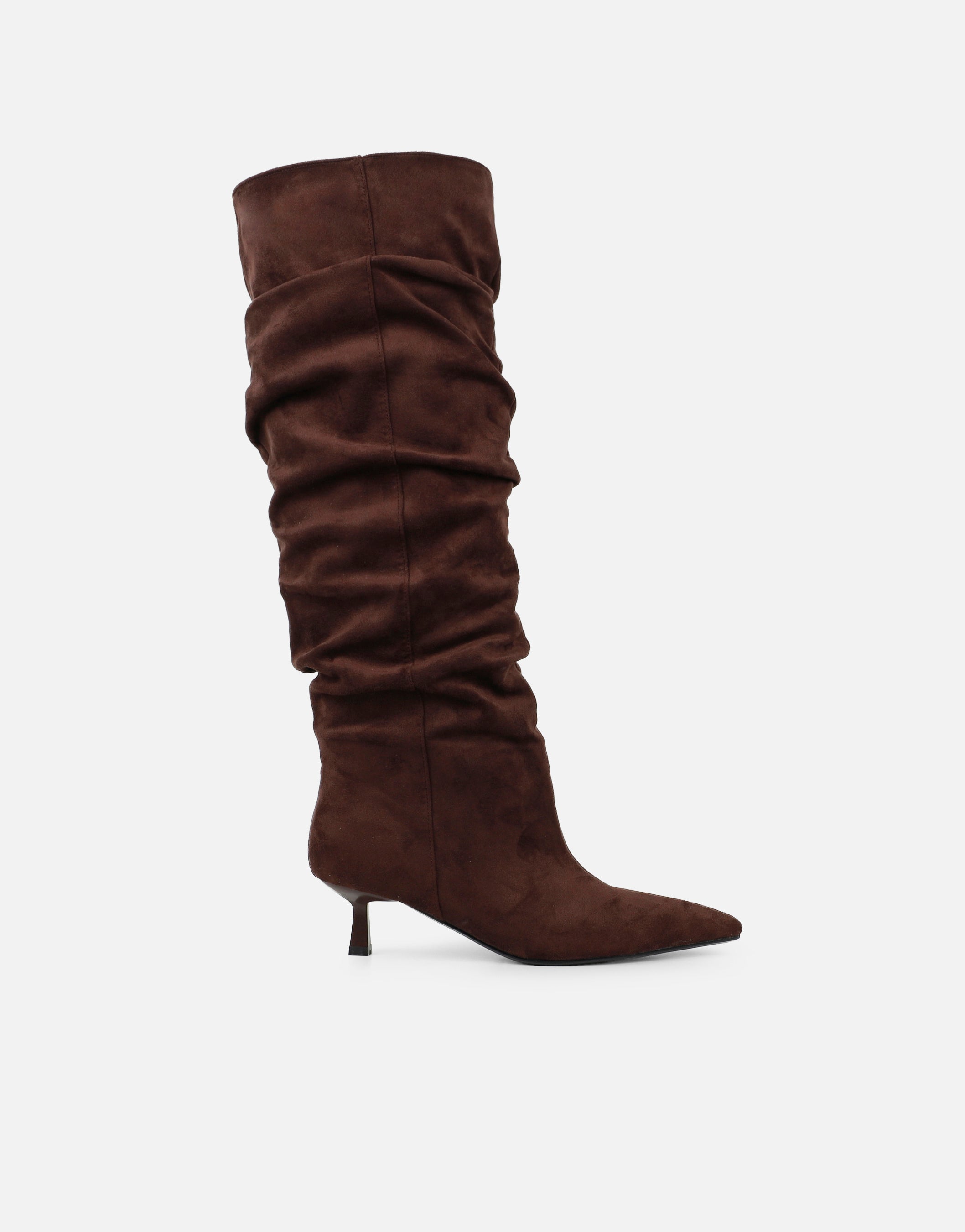 Lammy Brown Suedette Ruched Boots | SIMMI London