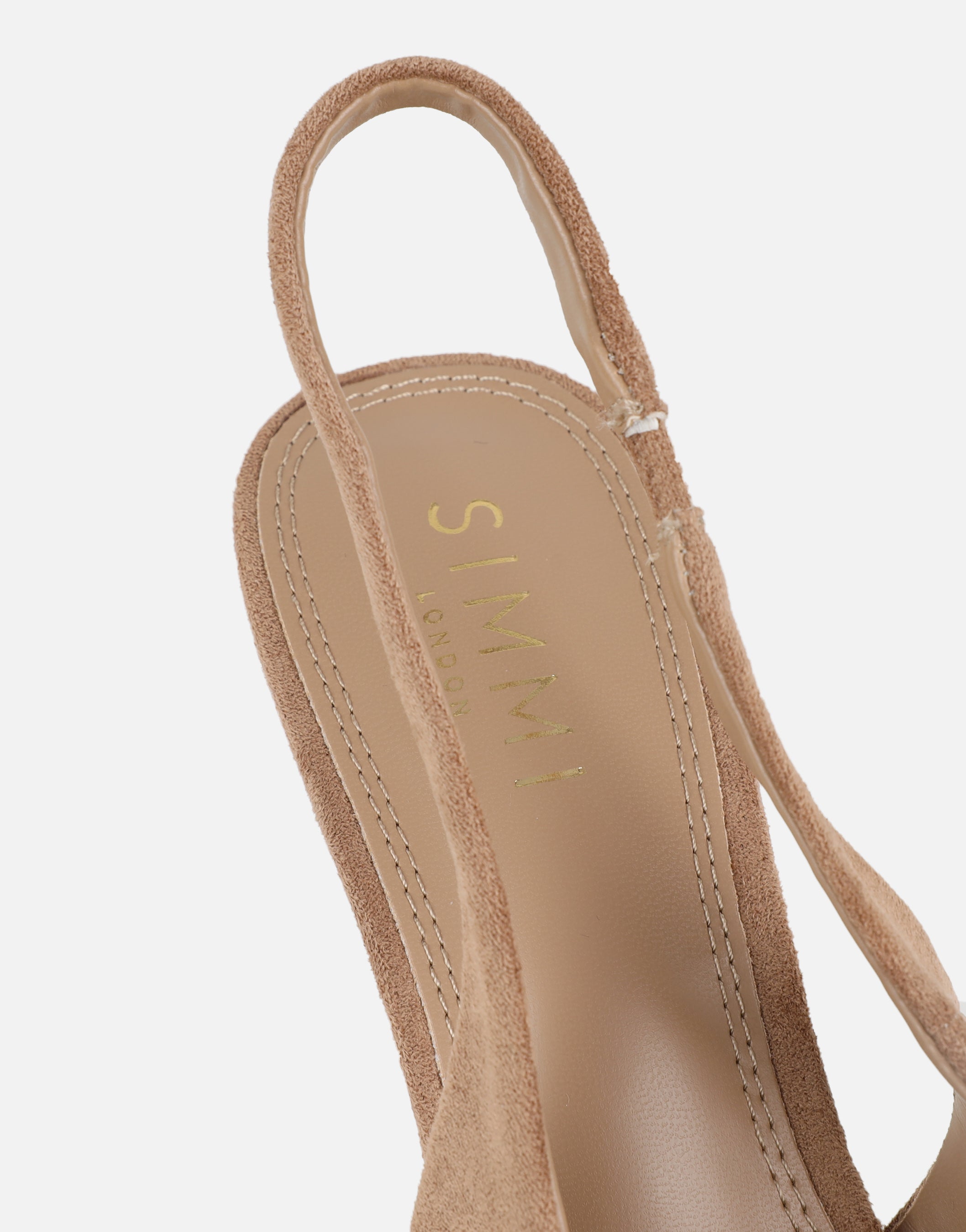 Liorra Dark Beige Suede Sling Back Court Shoes | SIMMI London