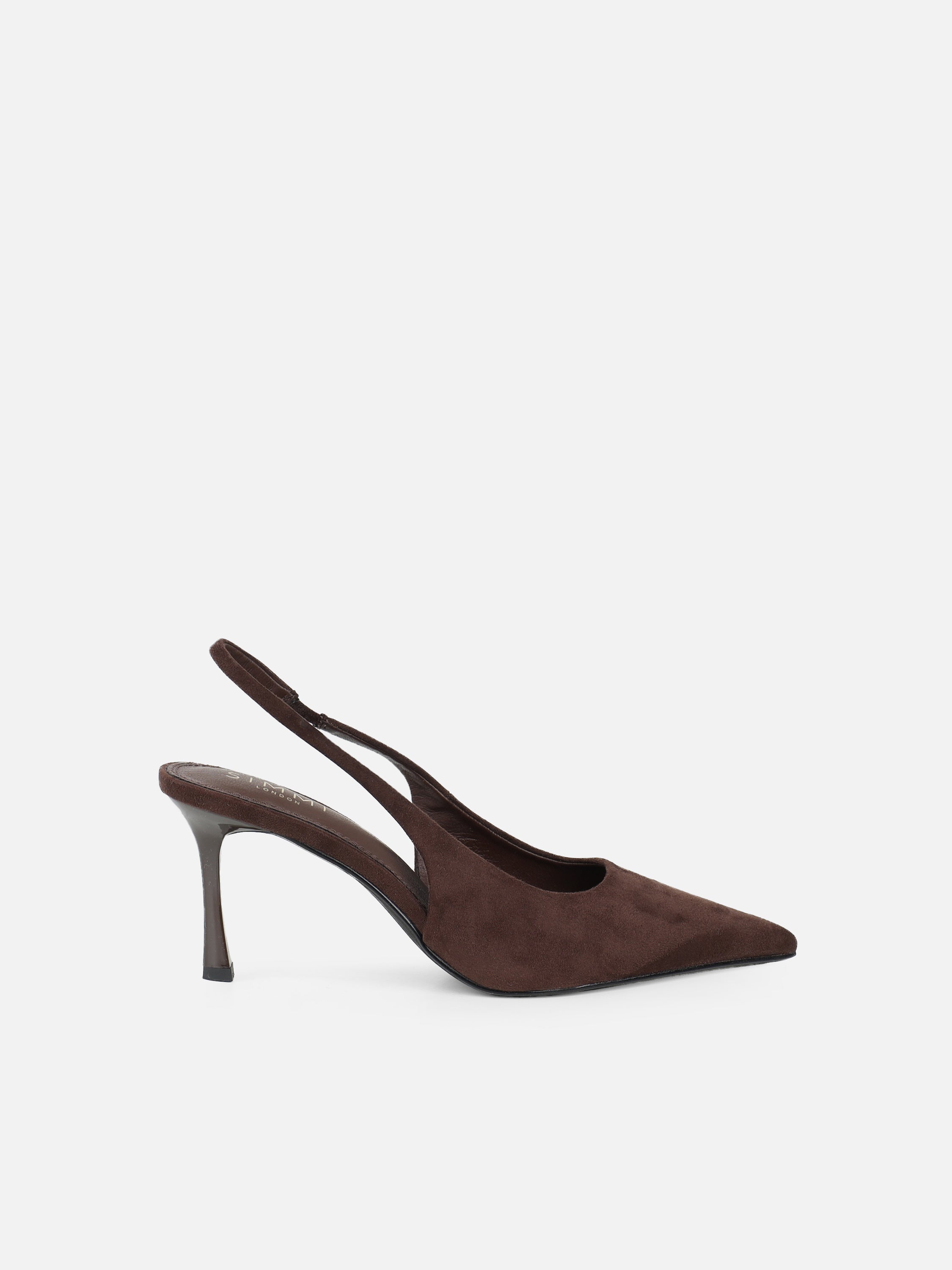 Liorra Brown Suede Sling Back Court Shoes | SIMMI London