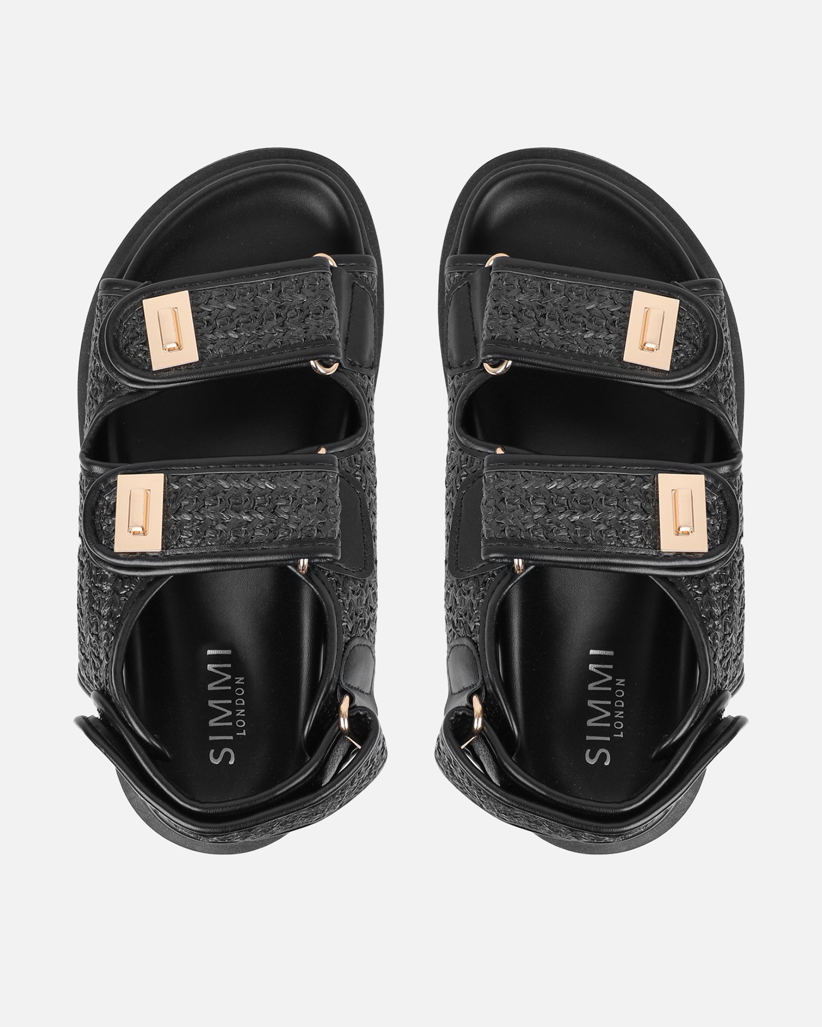 Patricia Black Woven Chunky Sandals | SIMMI London