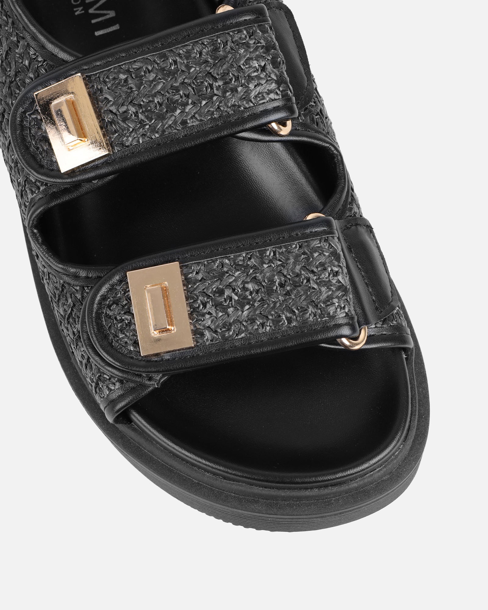 Patricia Black Woven Chunky Sandals | SIMMI London