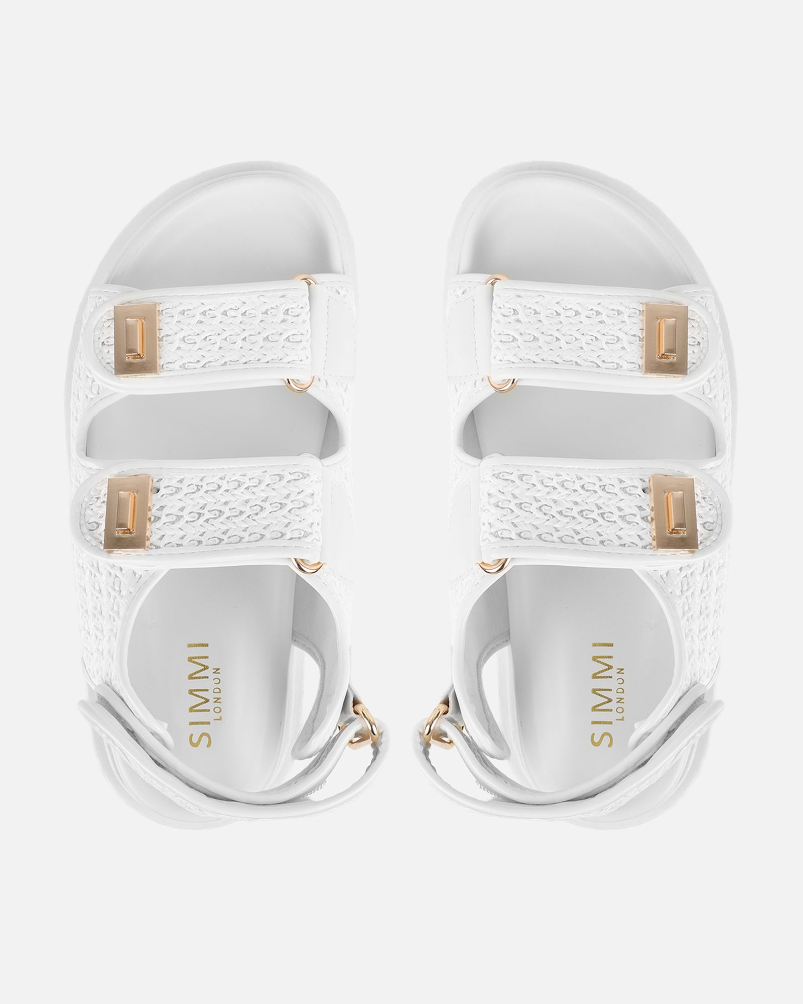 Patricia White Woven Chunky Sandals | SIMMI London