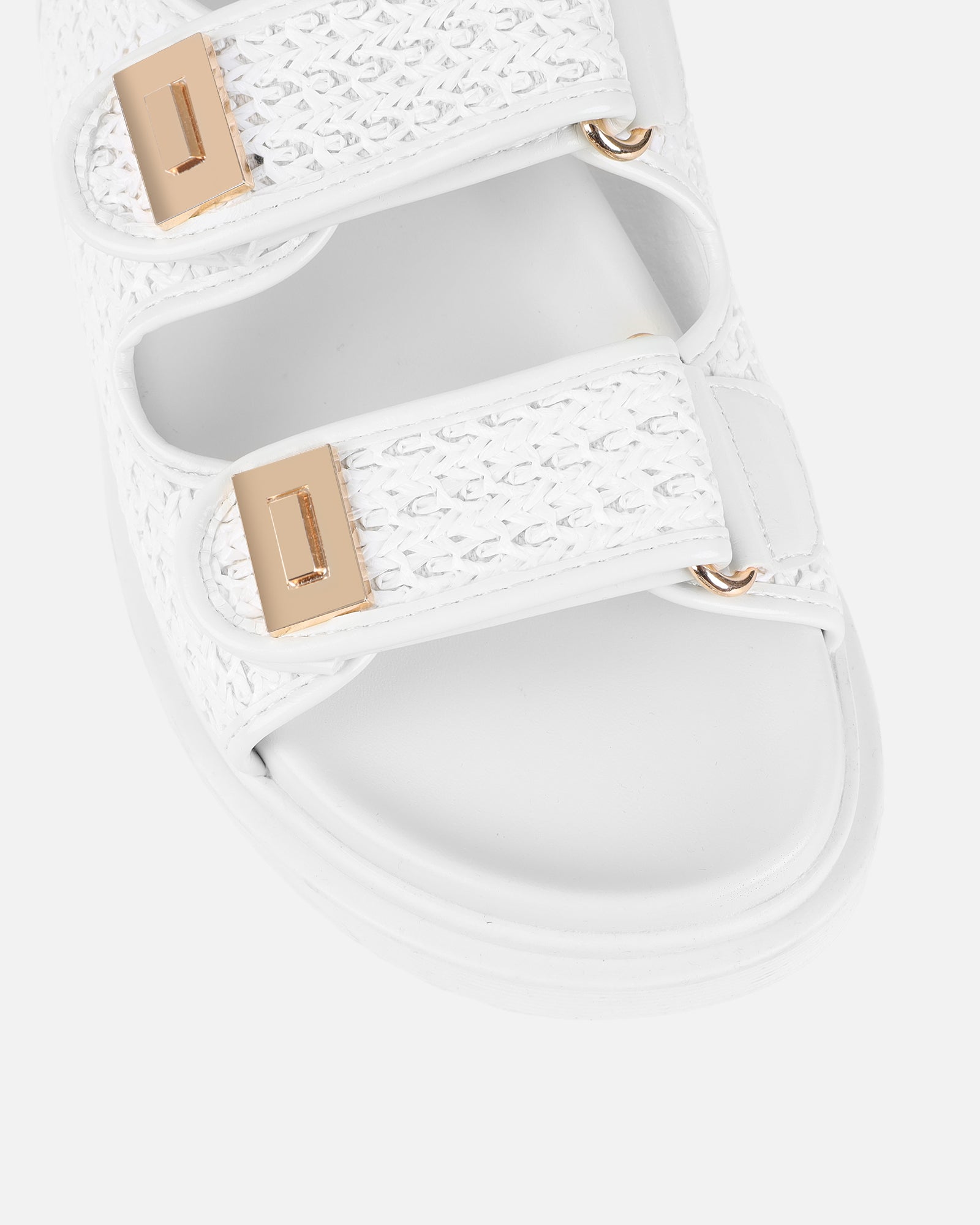 Patricia White Woven Chunky Sandals | SIMMI London